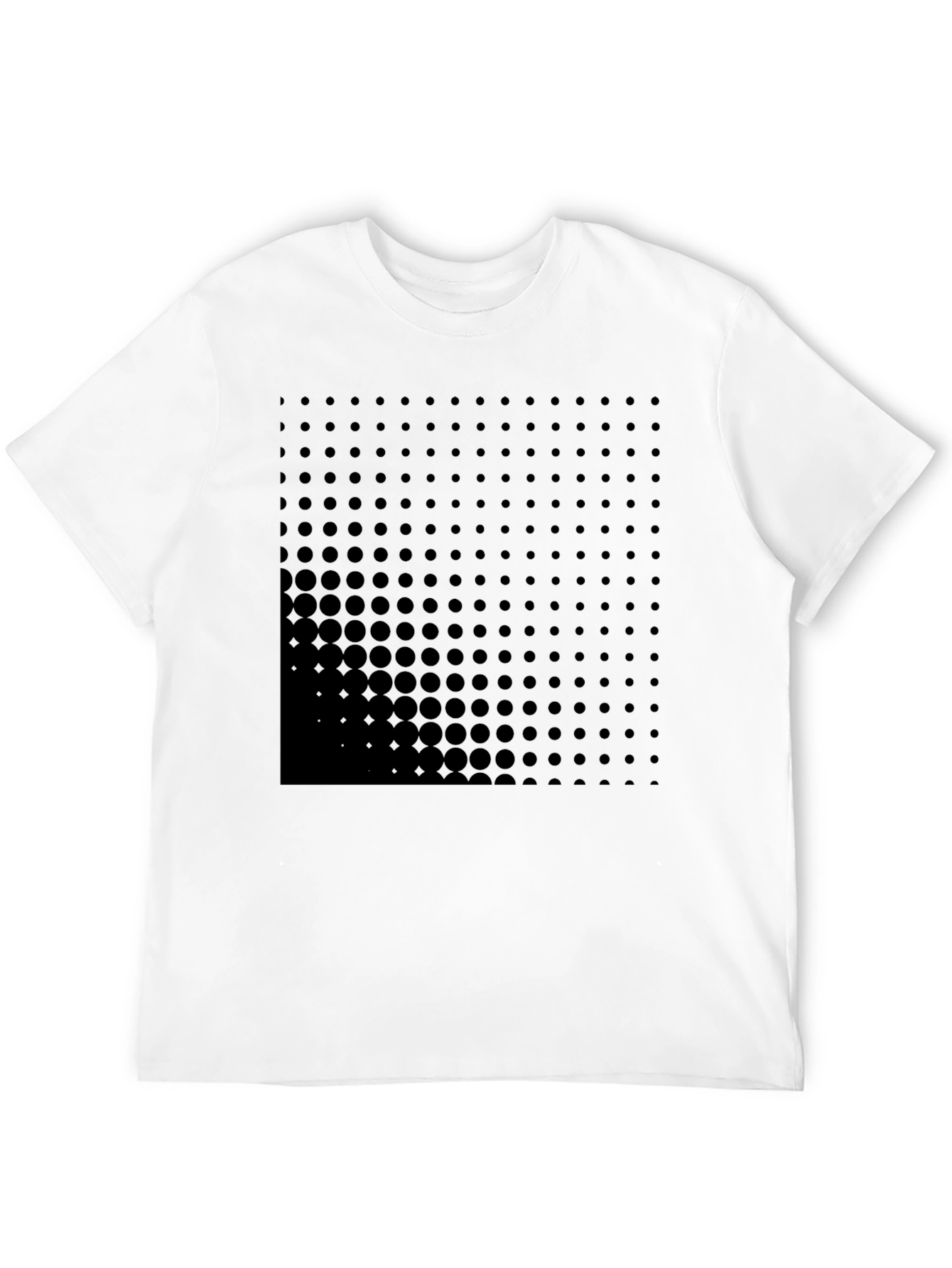 Modern Black Graphic Tee - Dot Matrix Design