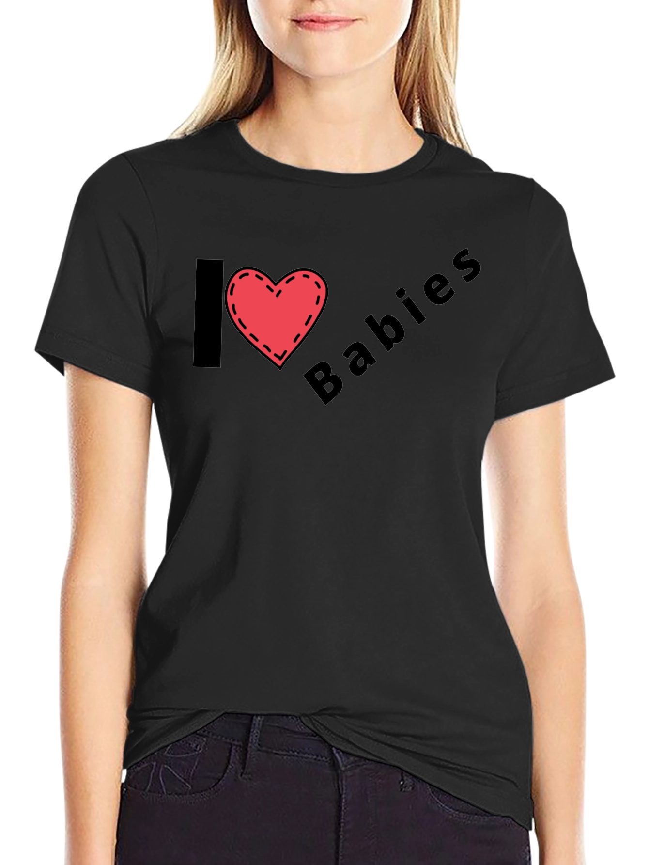 I Heart Babies Black T-Shirt
