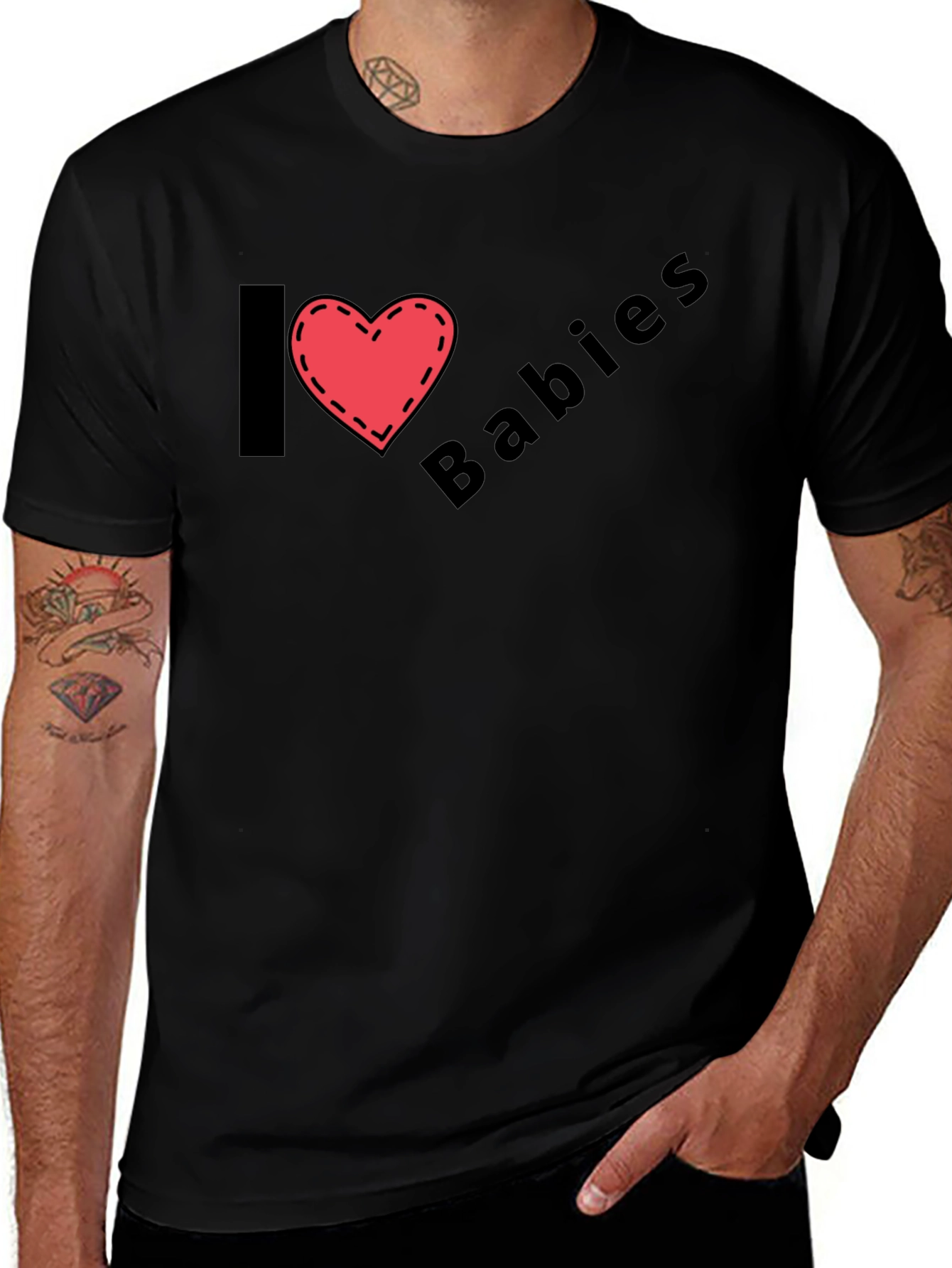 I Heart Babies Black T-Shirt