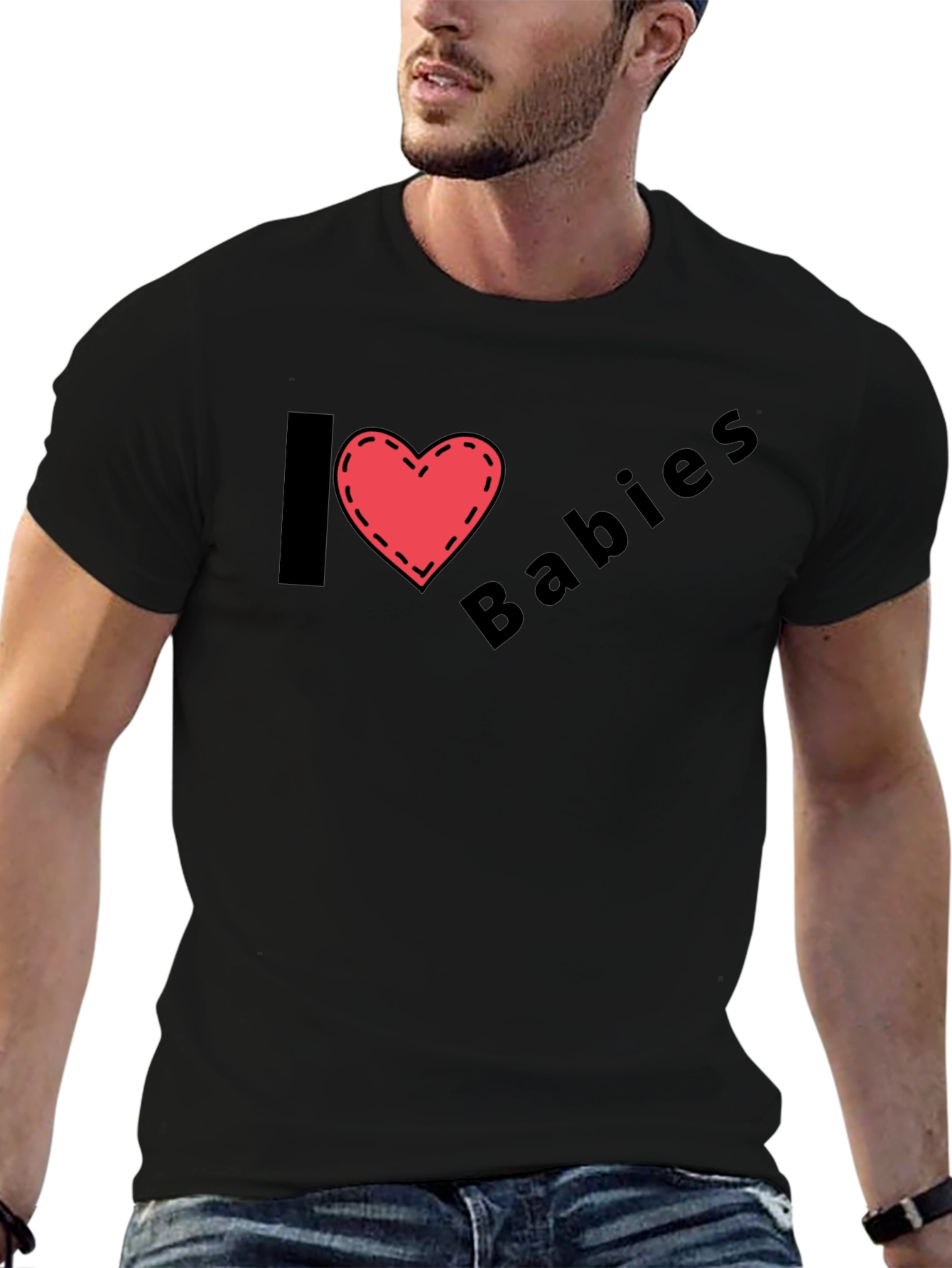 I Heart Babies Black T-Shirt