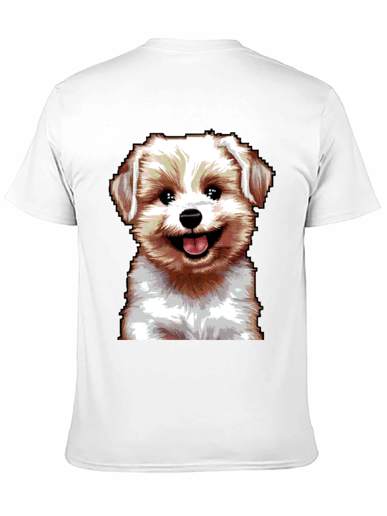 Cute Dog Graphic Tee - Black Cotton Blend