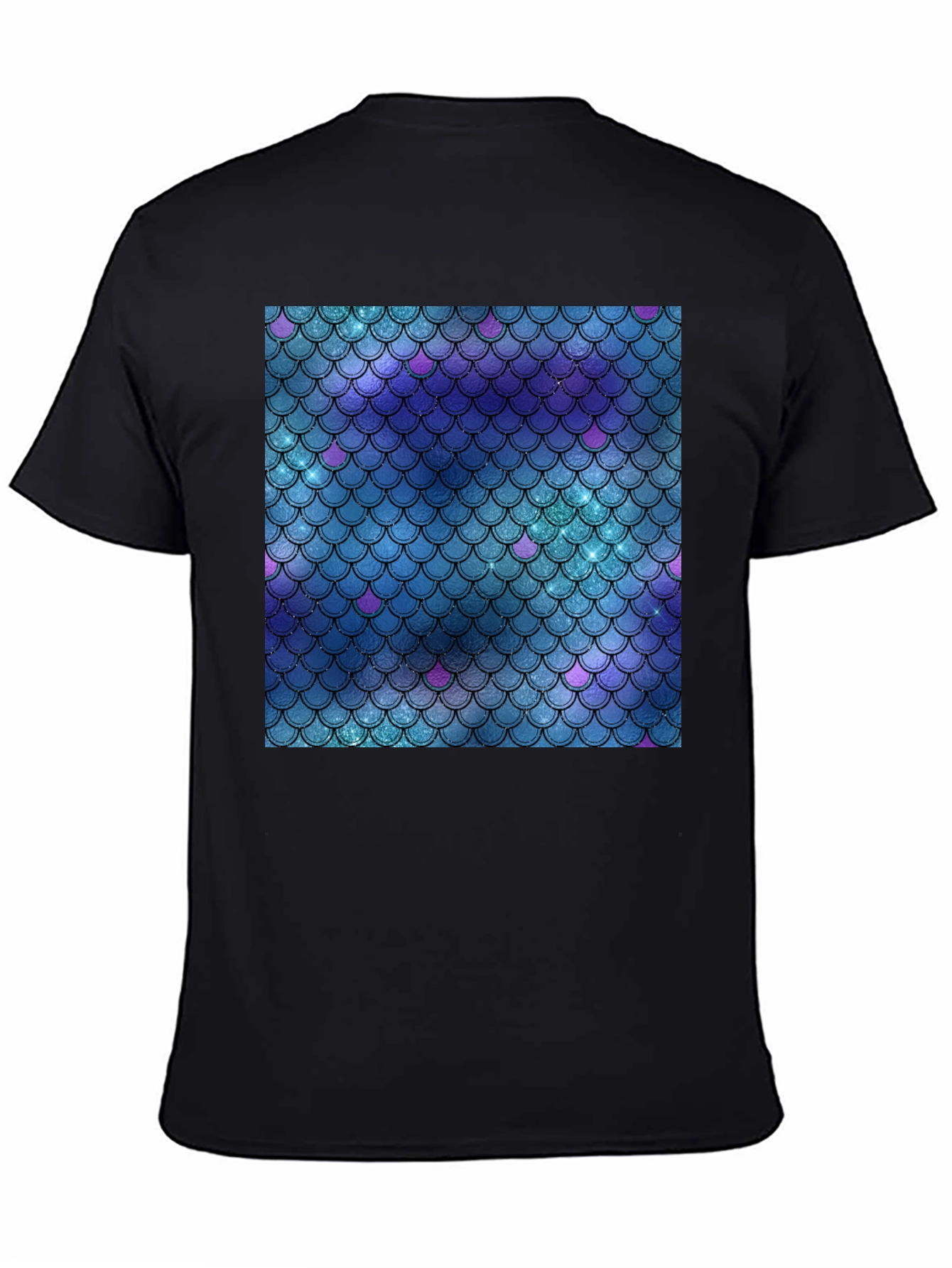 Mermaid Scale Pattern Graphic Tee - Stylish Casual Wear
