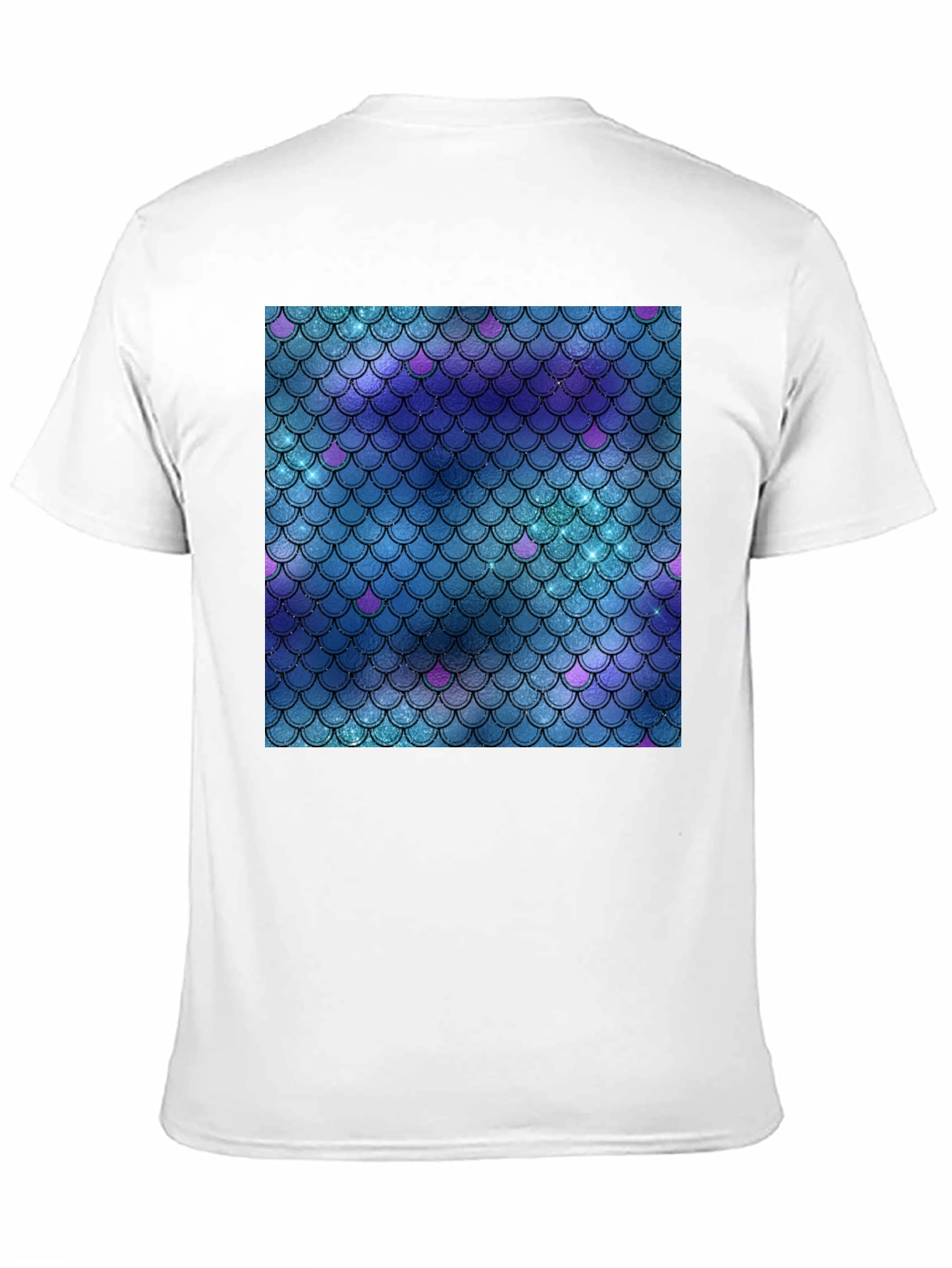 Mermaid Scale Pattern Graphic Tee - Stylish Casual Wear