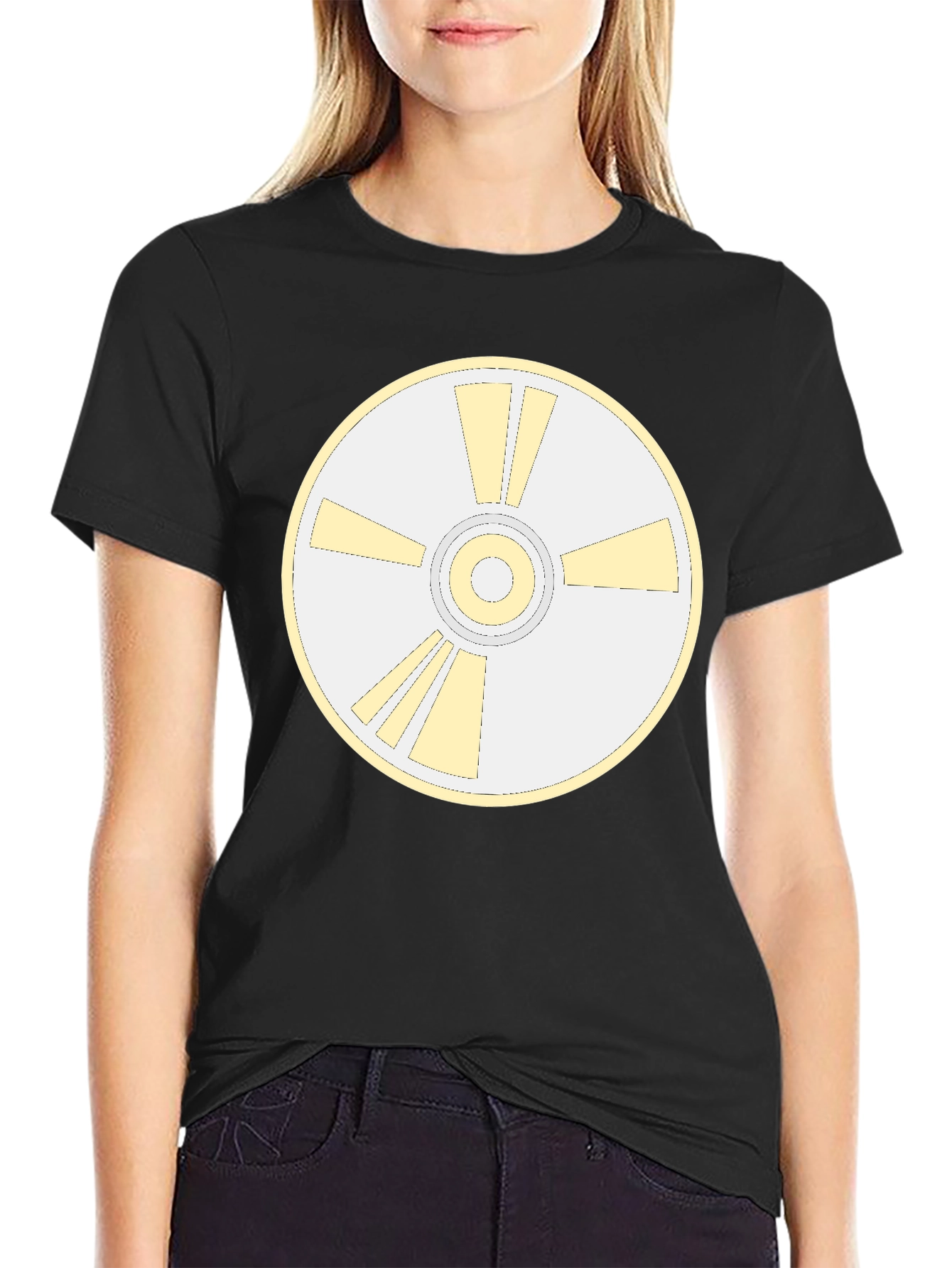 Retro Disc Graphic Tee - Black