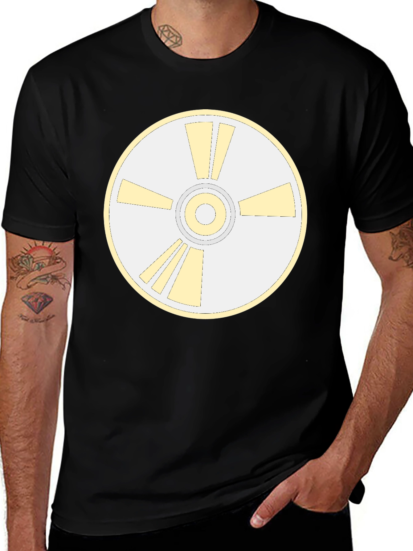 Retro Disc Graphic Tee - Black
