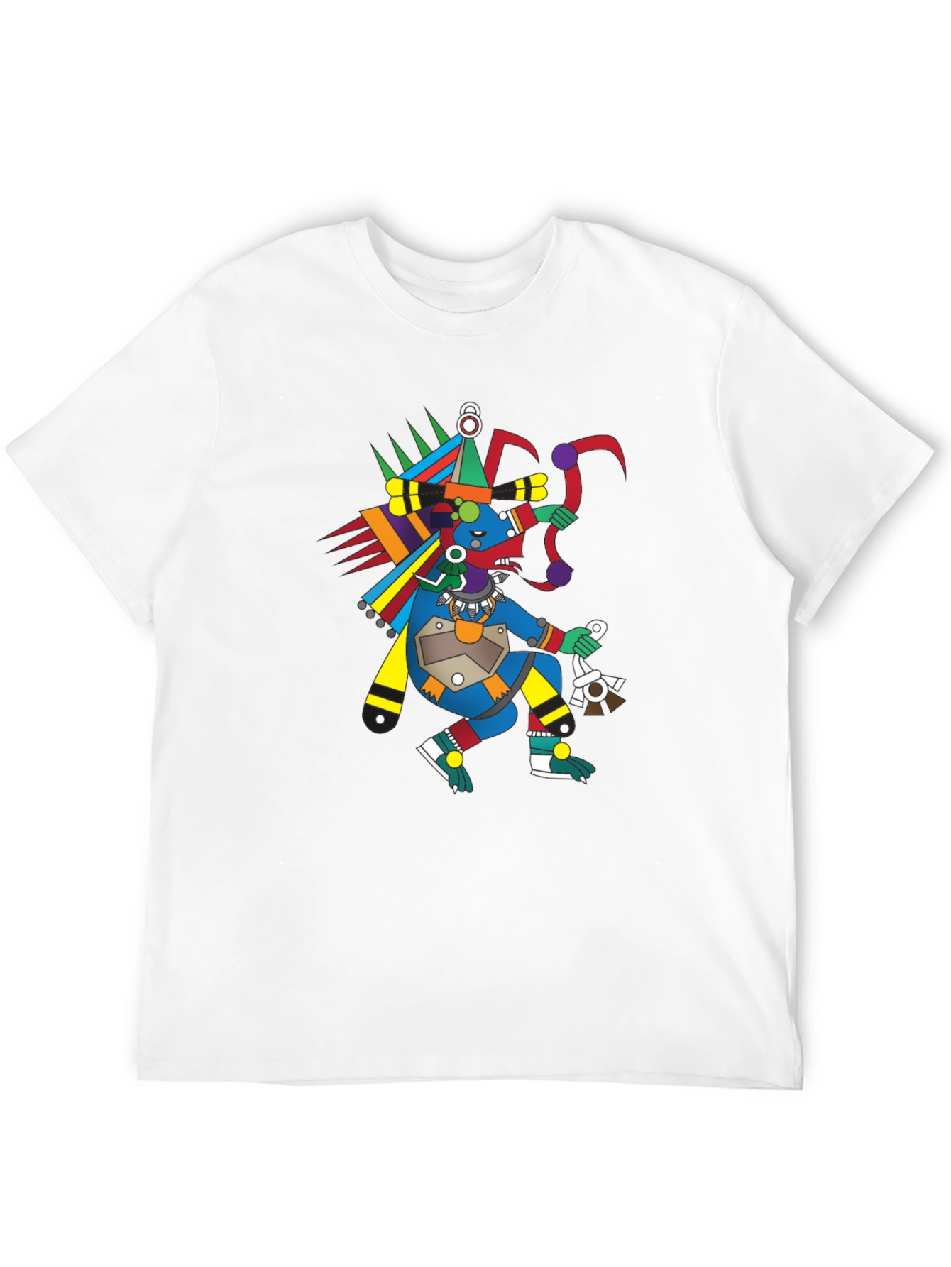 Aztec Warrior Graphic T-Shirt - Black Cotton Tee