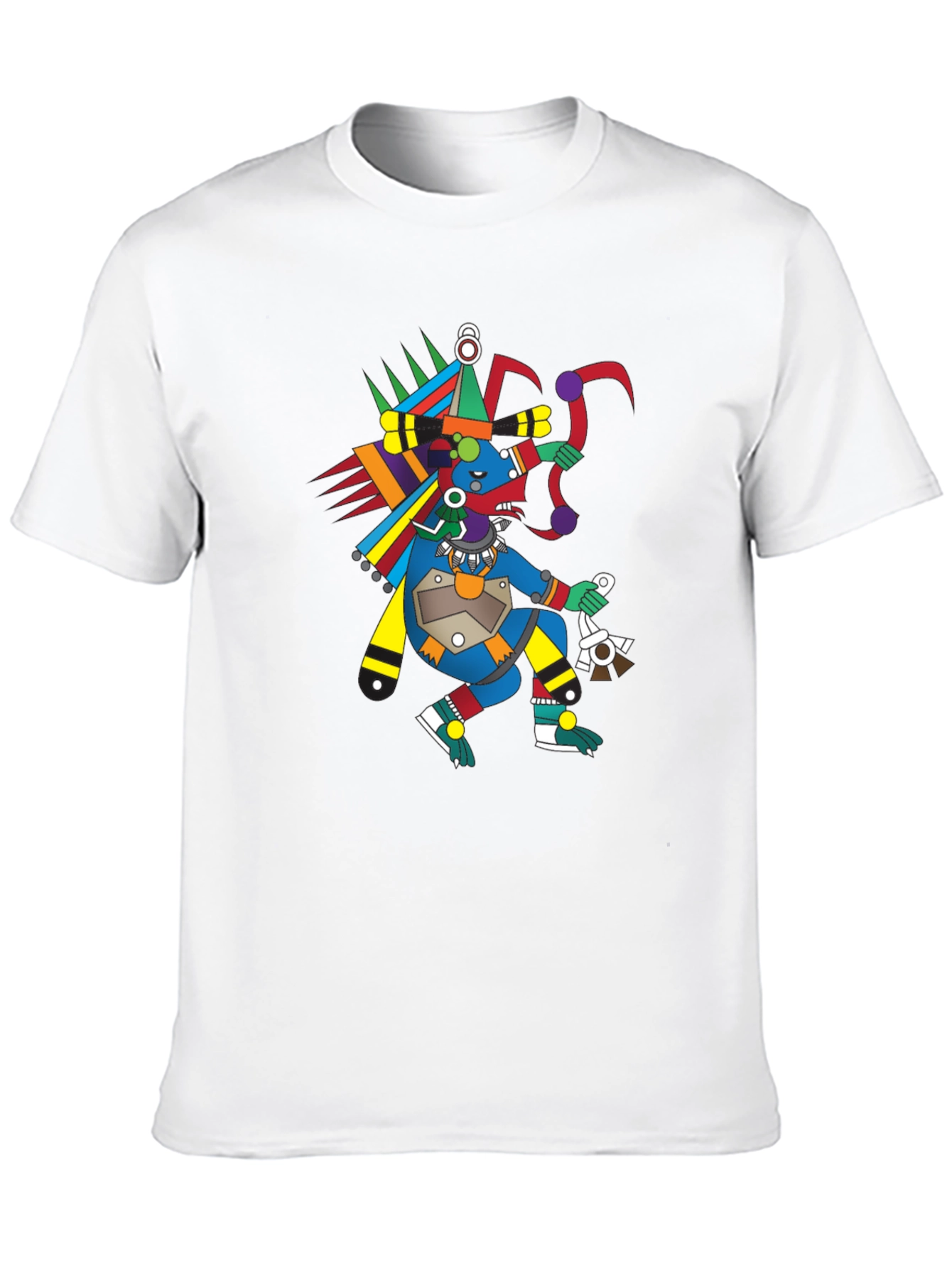 Aztec Warrior Graphic T-Shirt - Black Cotton Tee