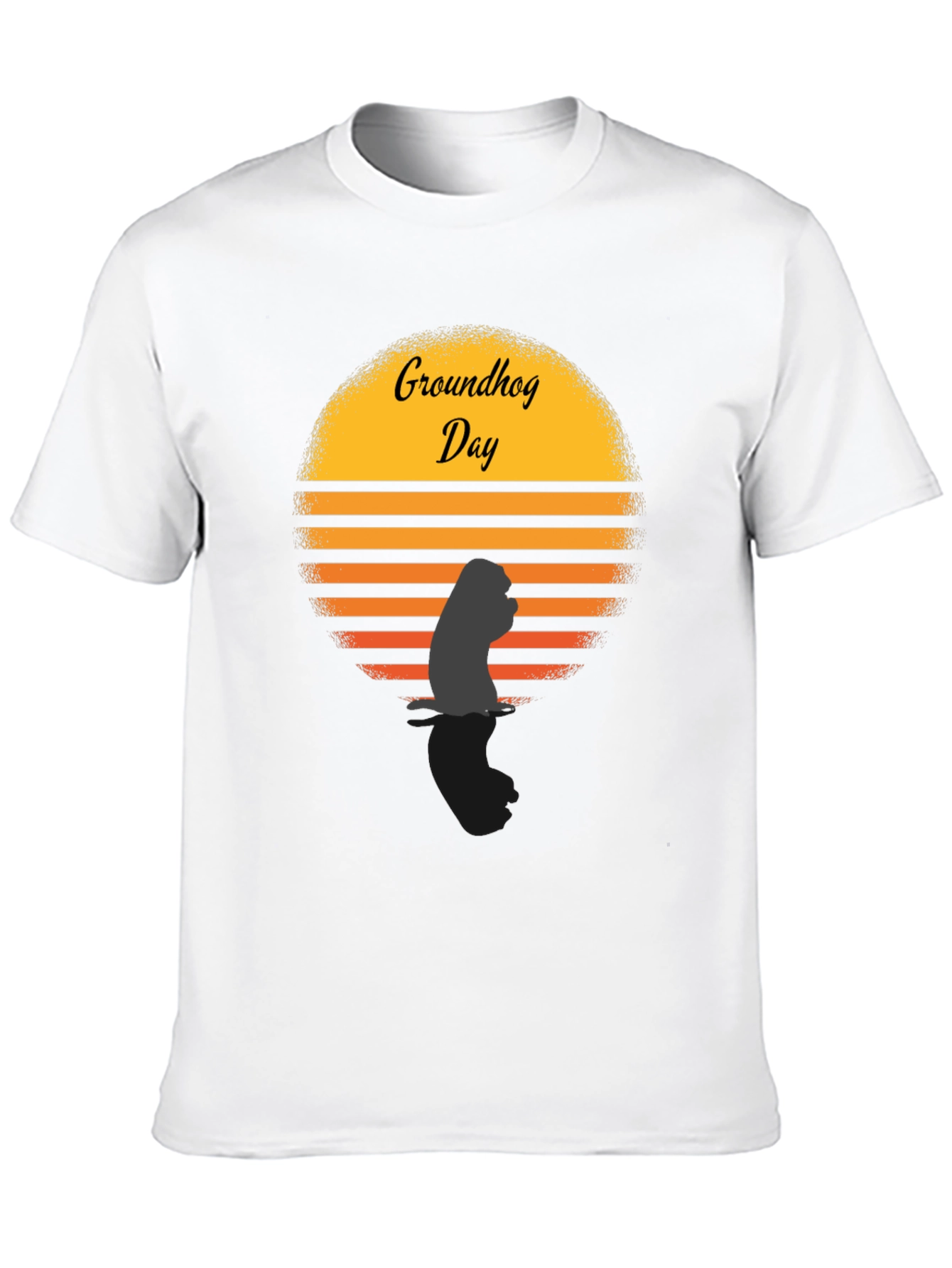 Groundhog Day Graphic Tee - Sunset Silhouette Design