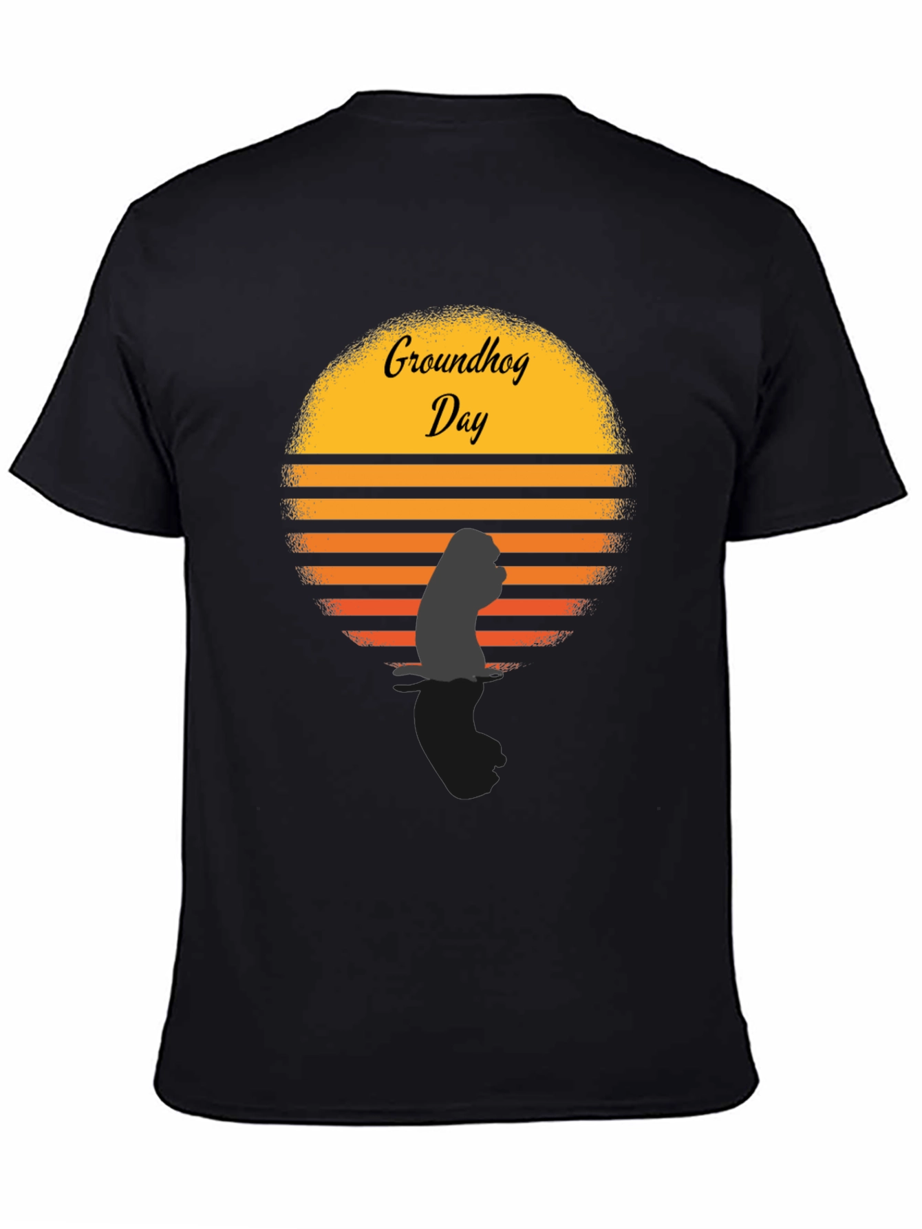 Groundhog Day Graphic Tee - Sunset Silhouette Design