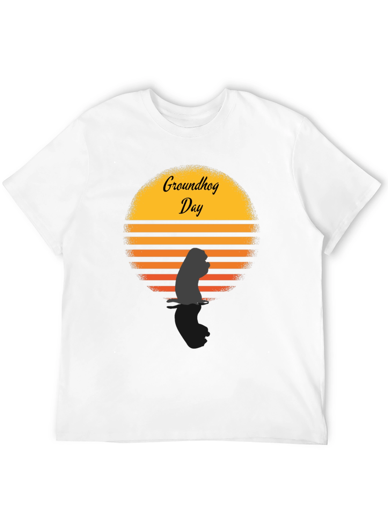Groundhog Day Graphic Tee - Sunset Silhouette Design
