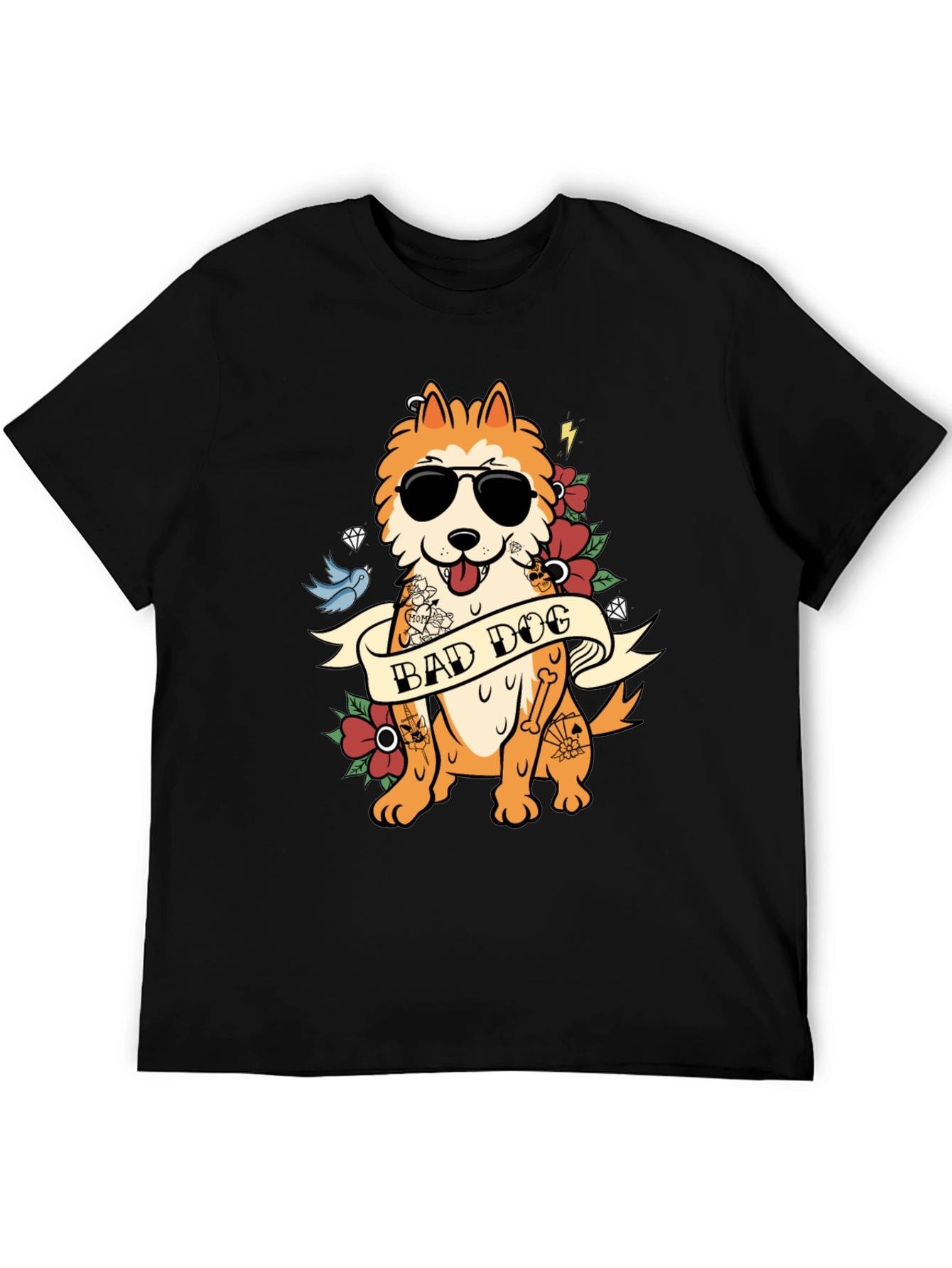 Bad Dog Tattoo T-Shirt: Cool Canine Style