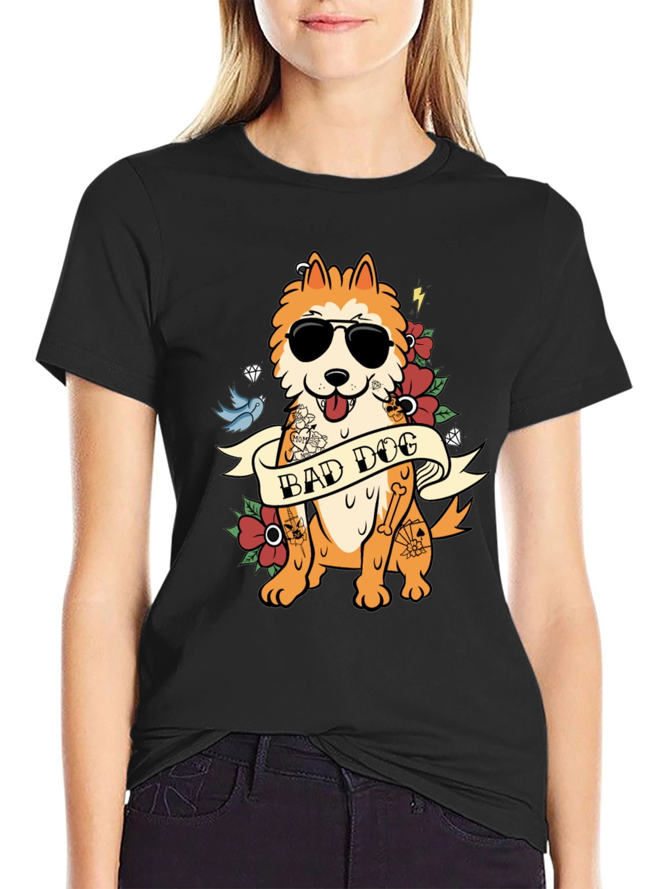 Bad Dog Tattoo T-Shirt: Cool Canine Style