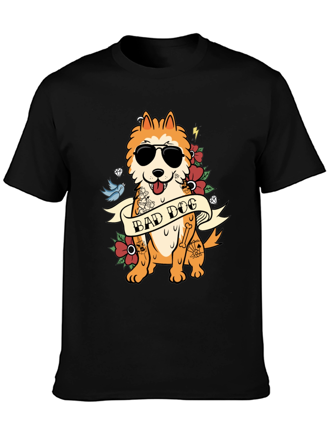 Bad Dog Tattoo T-Shirt: Cool Canine Style