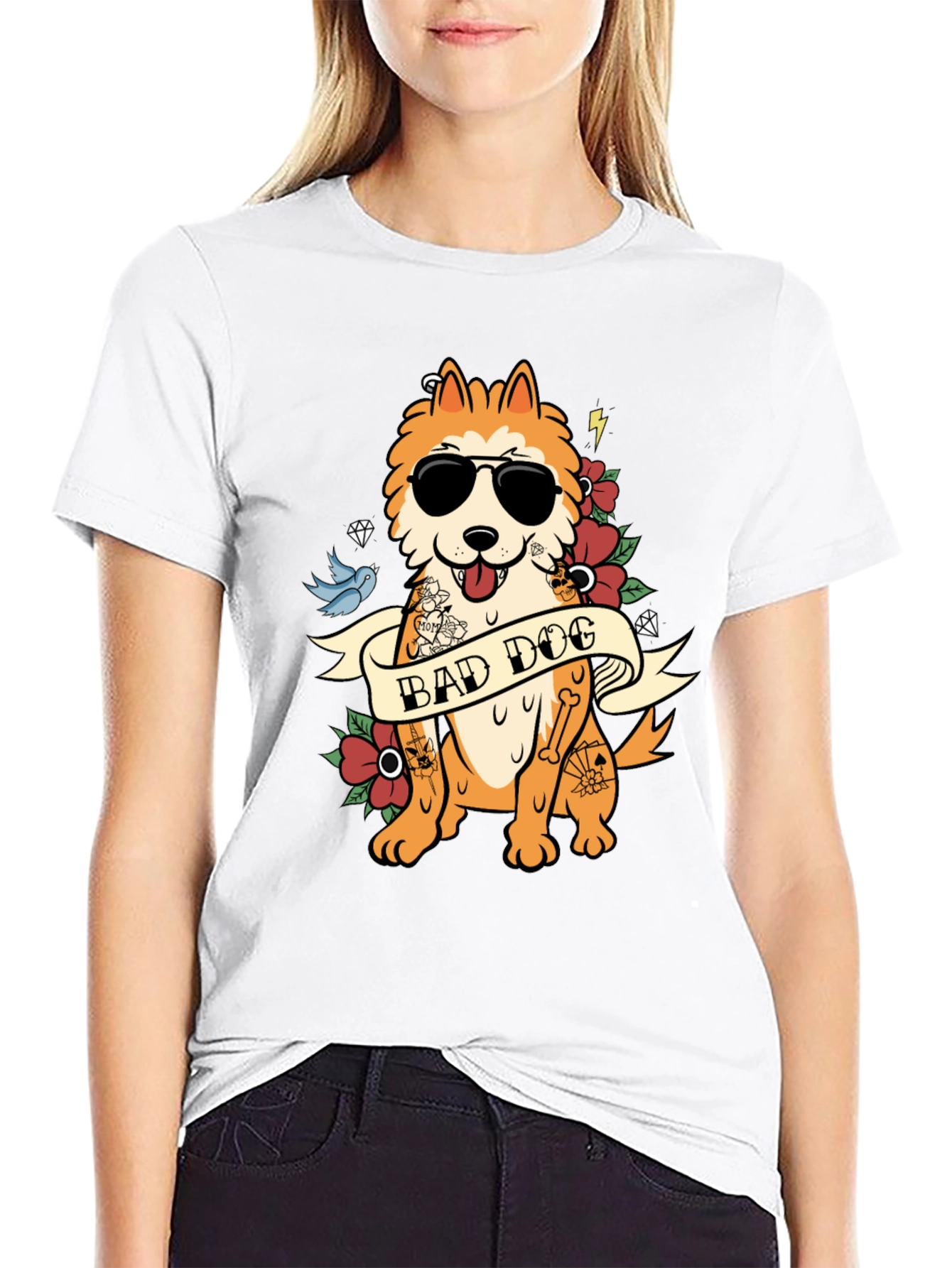 Bad Dog Tattoo T-Shirt: Cool Canine Style