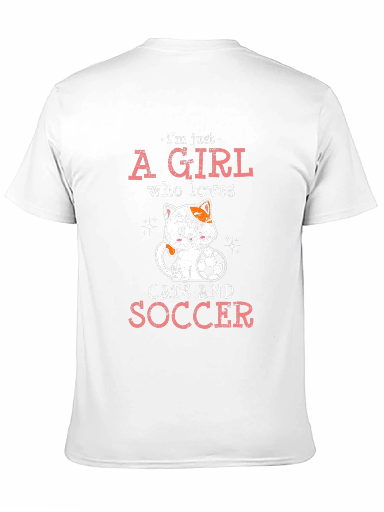 Cat and Soccer Lover T-Shirt - Girls Graphic Tee