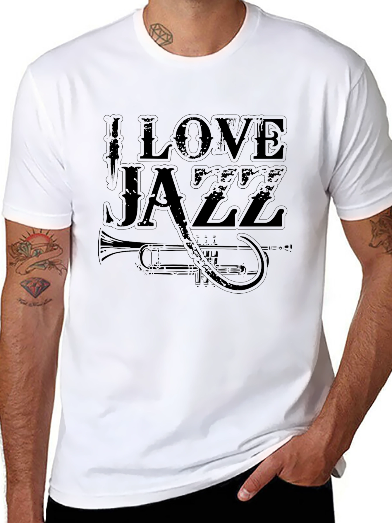 I Love Jazz Graphic T-Shirt - Black