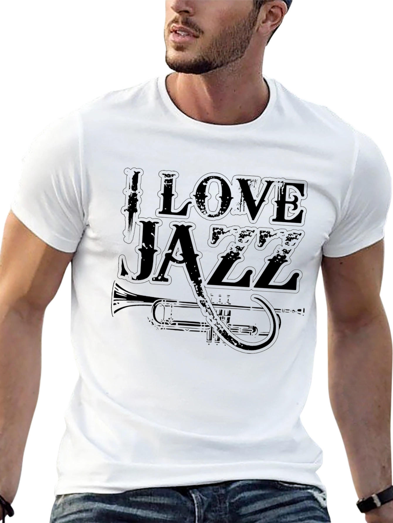 I Love Jazz Graphic T-Shirt - Black