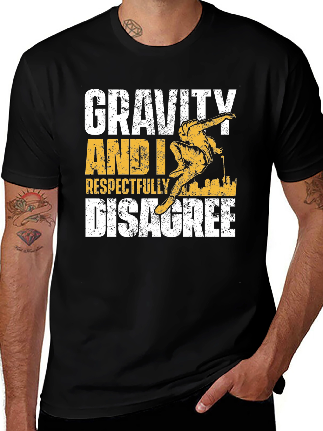 Gravity Disagree Graphic Tee - Black Cotton Shirt
