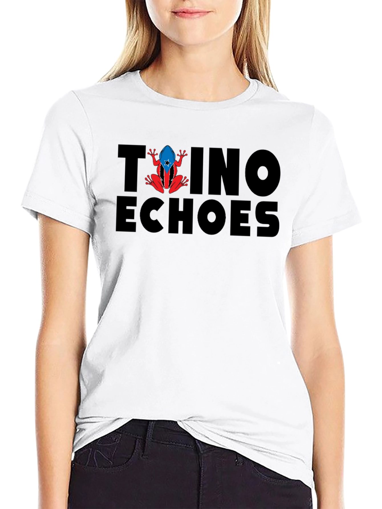 Taino Echoes Puerto Rico Frog Tee - Black