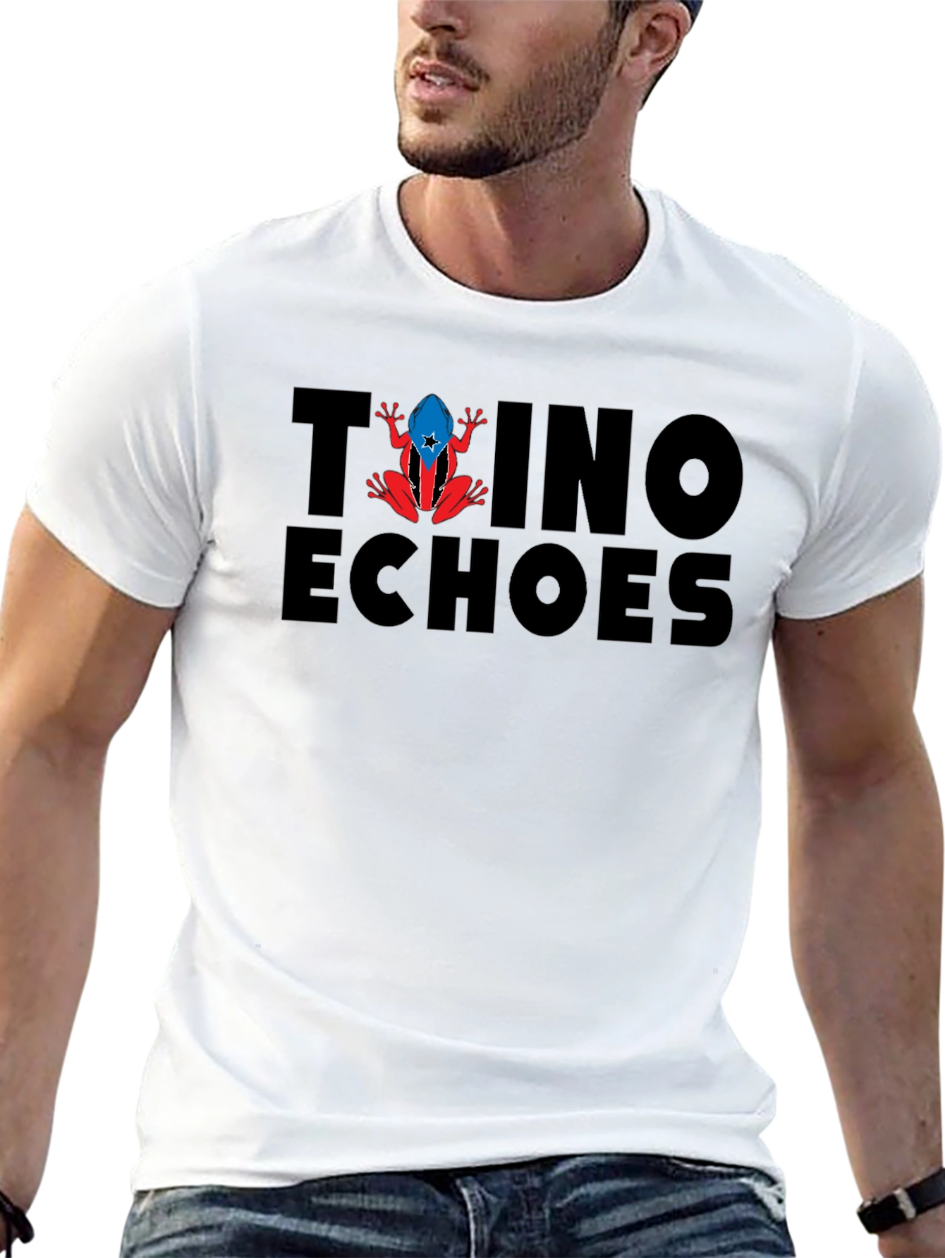 Taino Echoes Puerto Rico Frog Tee - Black
