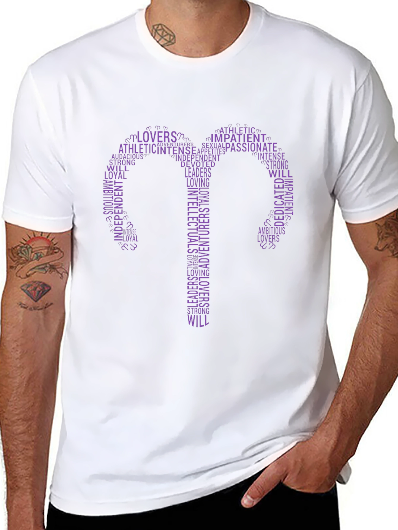 Purple Gemini Word Art Graphic T-Shirt