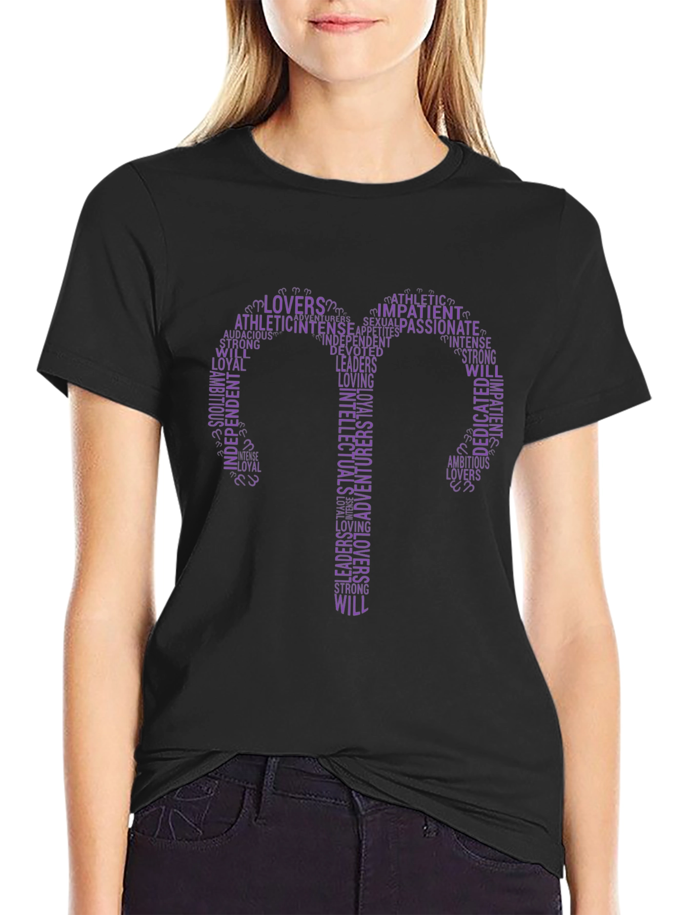 Purple Gemini Word Art Graphic T-Shirt