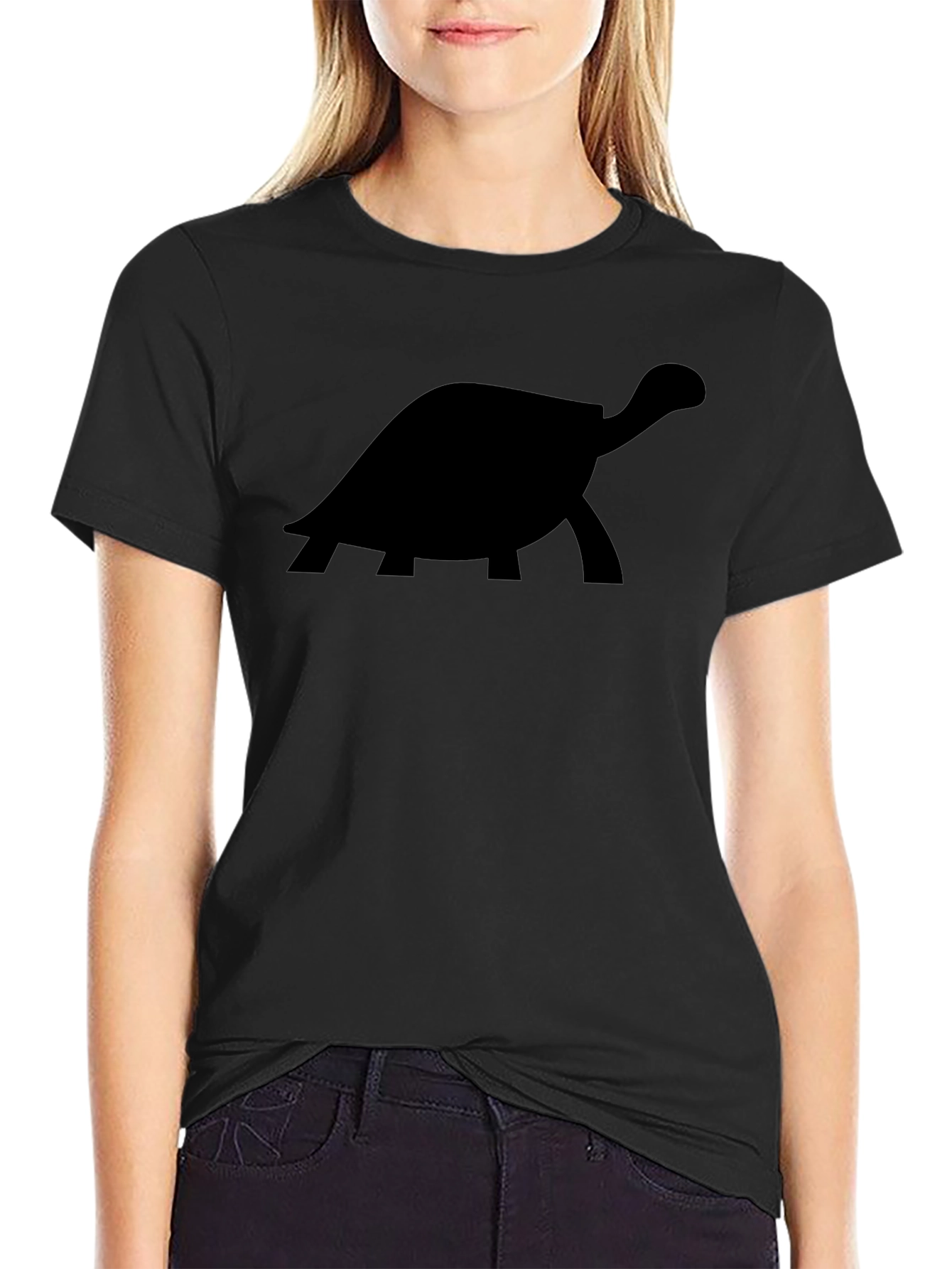 Turtle Silhouette Graphic Tee - Black
