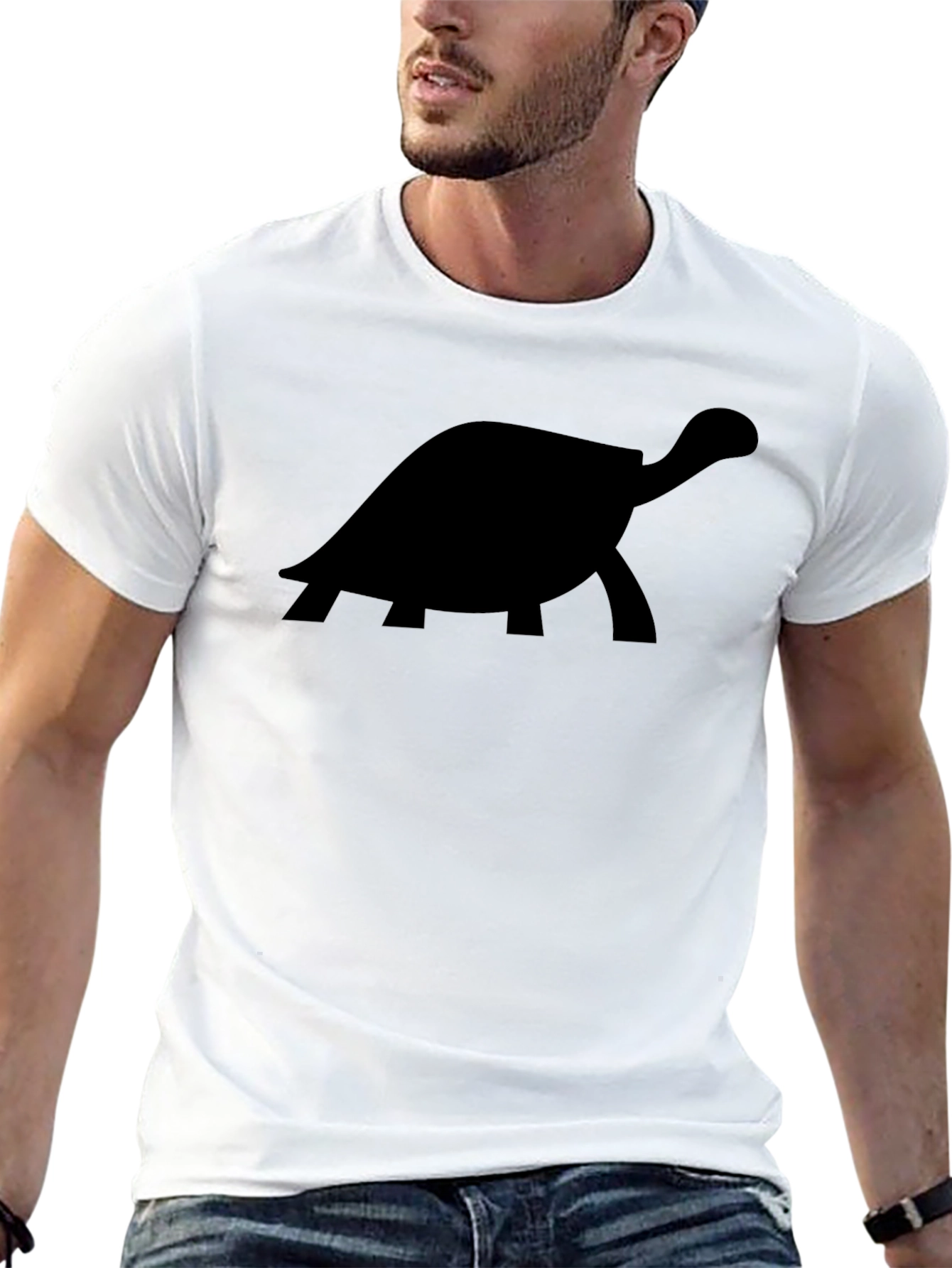 Turtle Silhouette Graphic Tee - Black