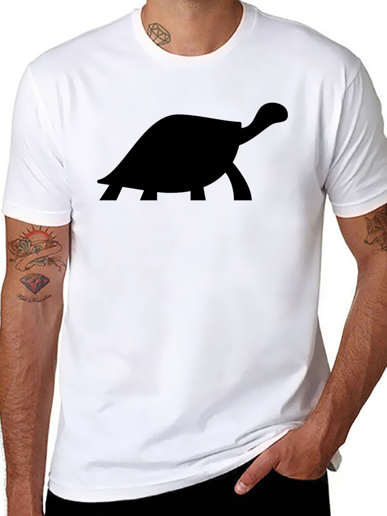 Turtle Silhouette Graphic Tee - Black