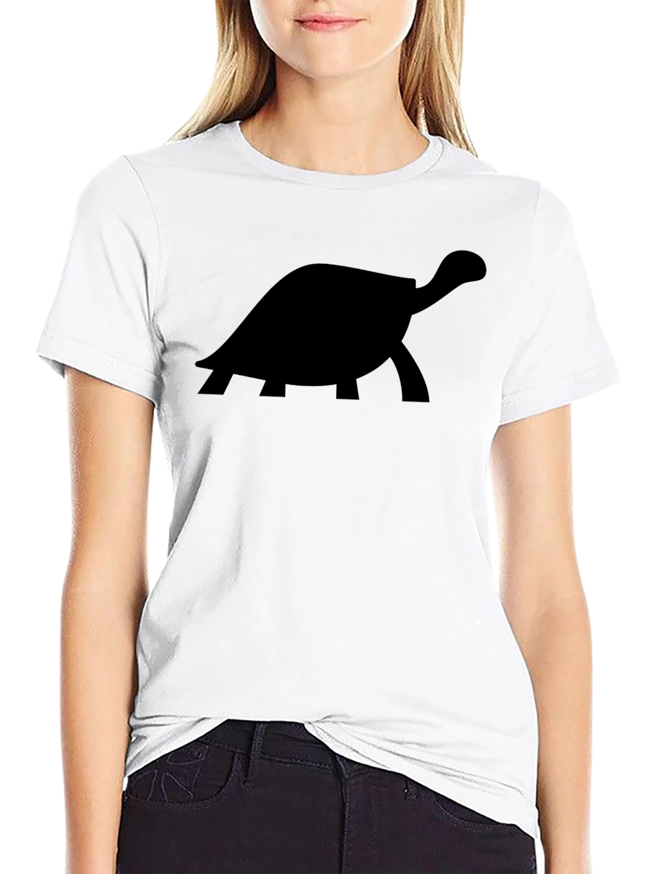 Turtle Silhouette Graphic Tee - Black