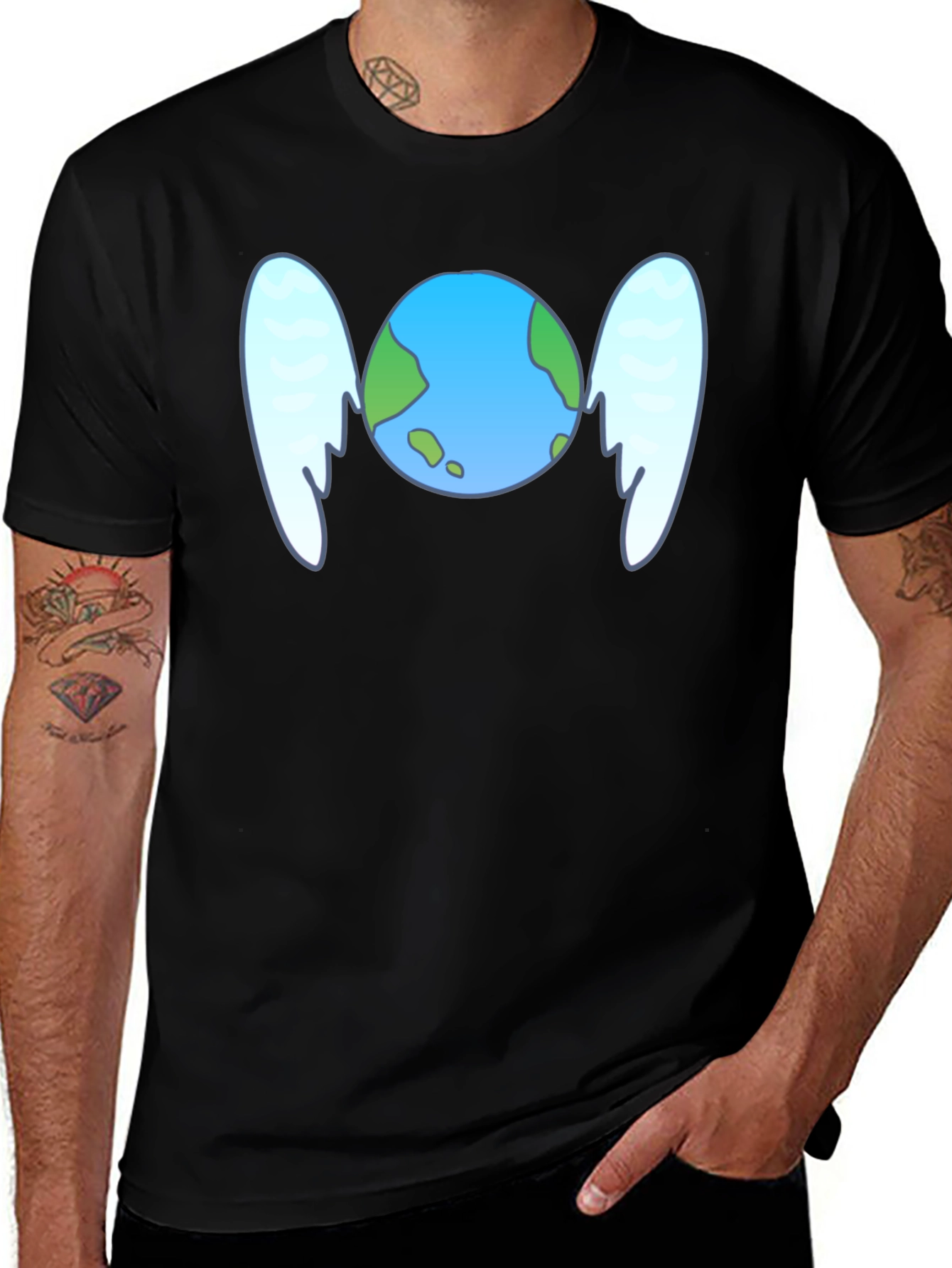 Winged Earth Graphic Tee - Save the Planet Style