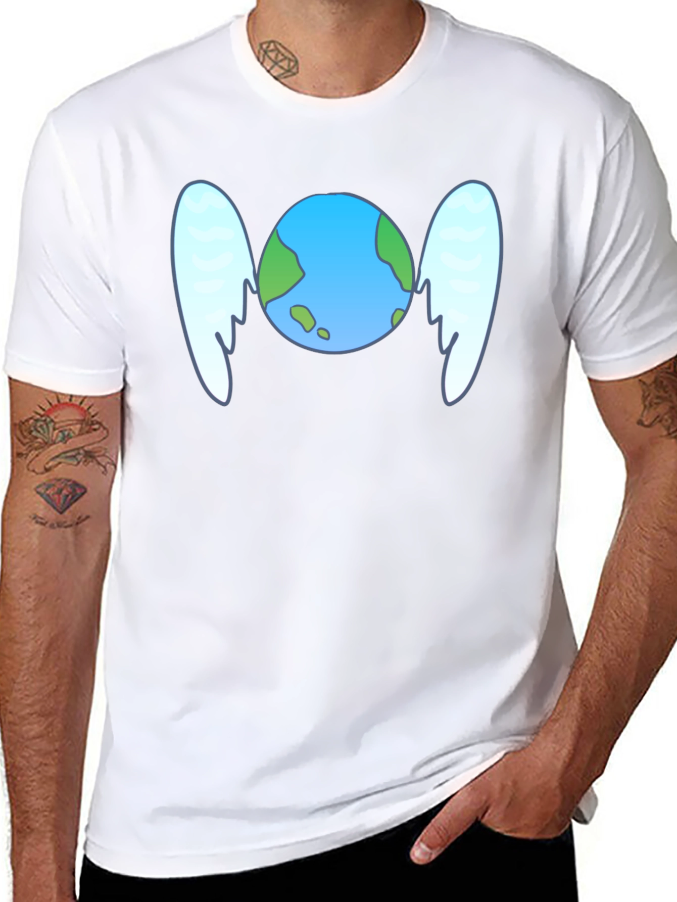 Winged Earth Graphic Tee - Save the Planet Style