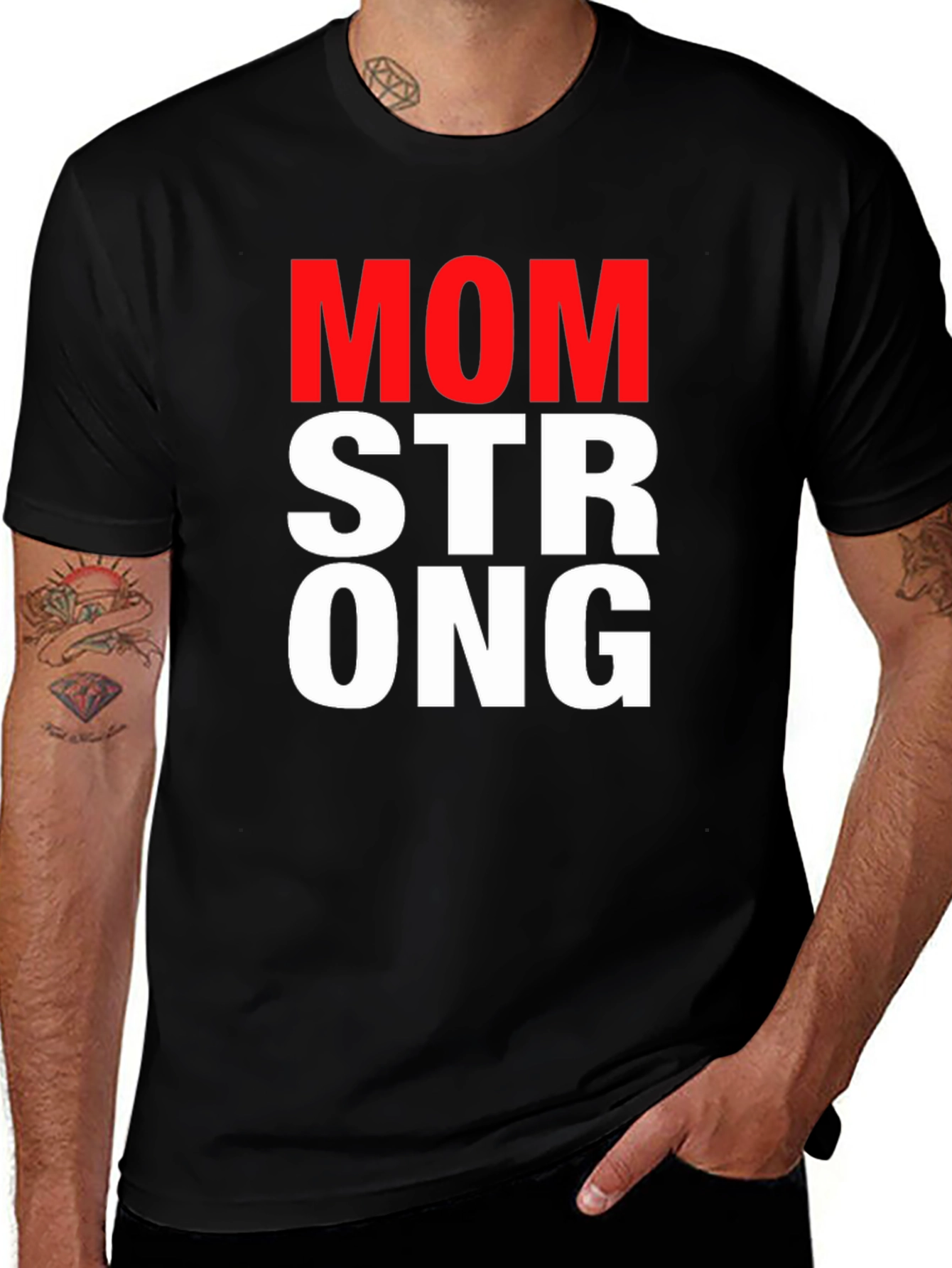Mom Strong Graphic Tee - Black