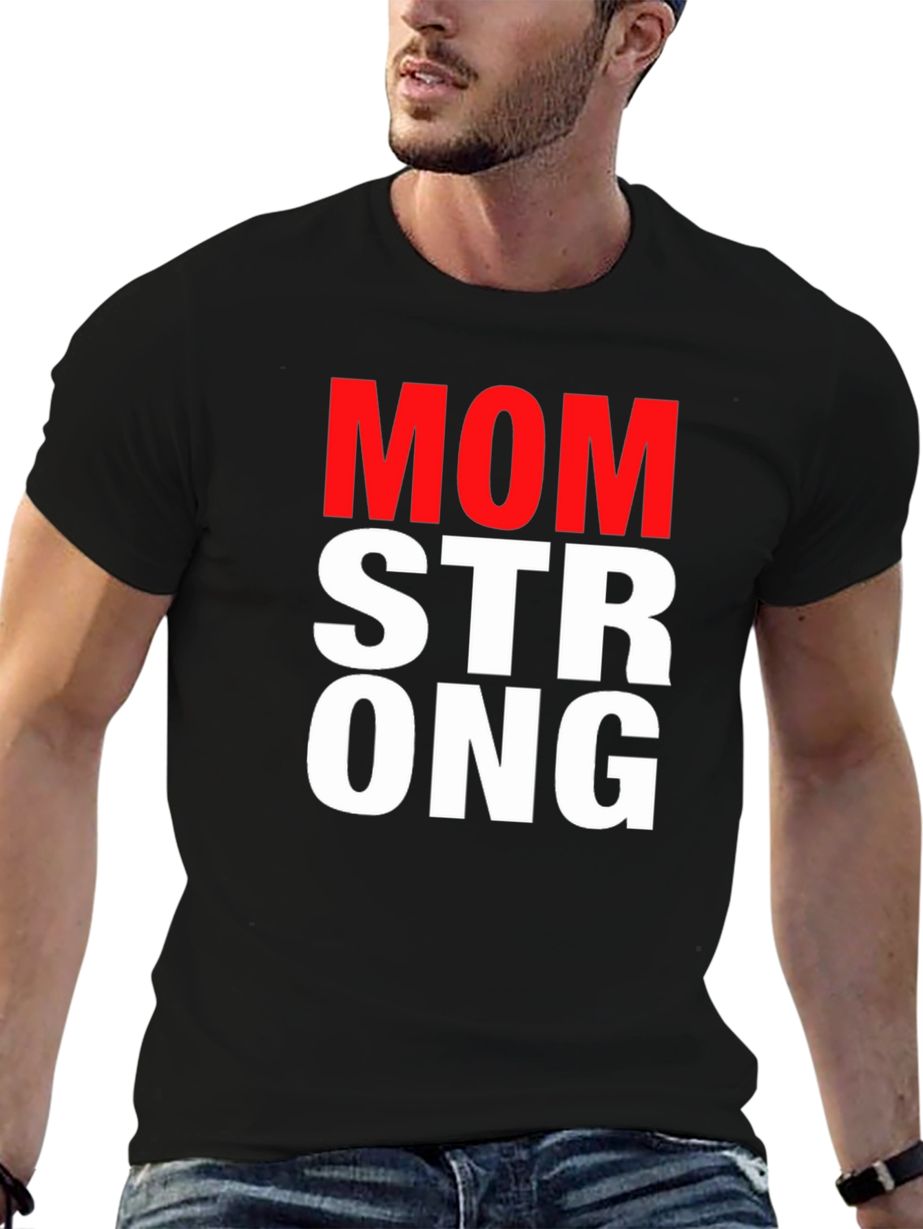 Mom Strong Graphic Tee - Black