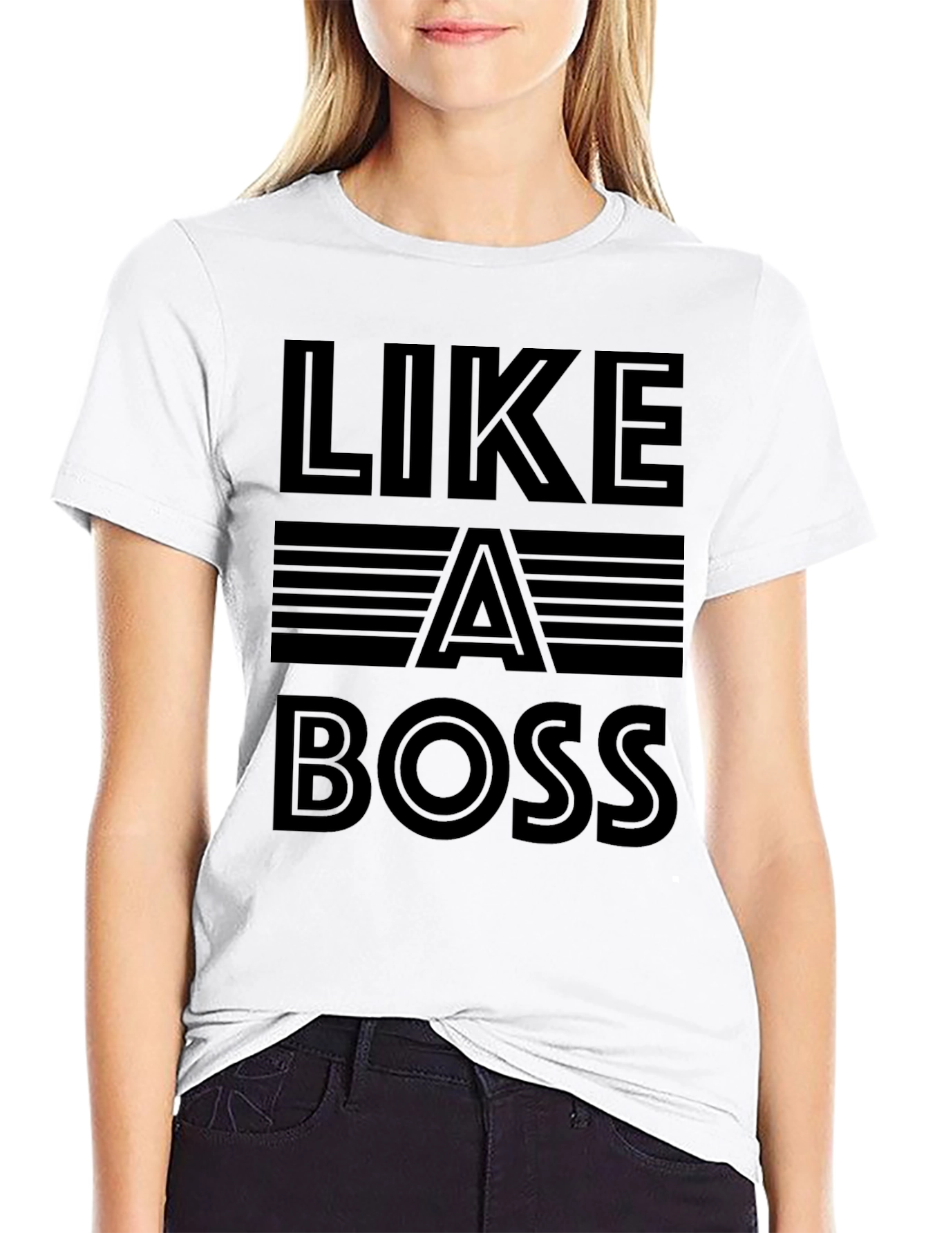Like A Boss Graphic Black T-Shirt
