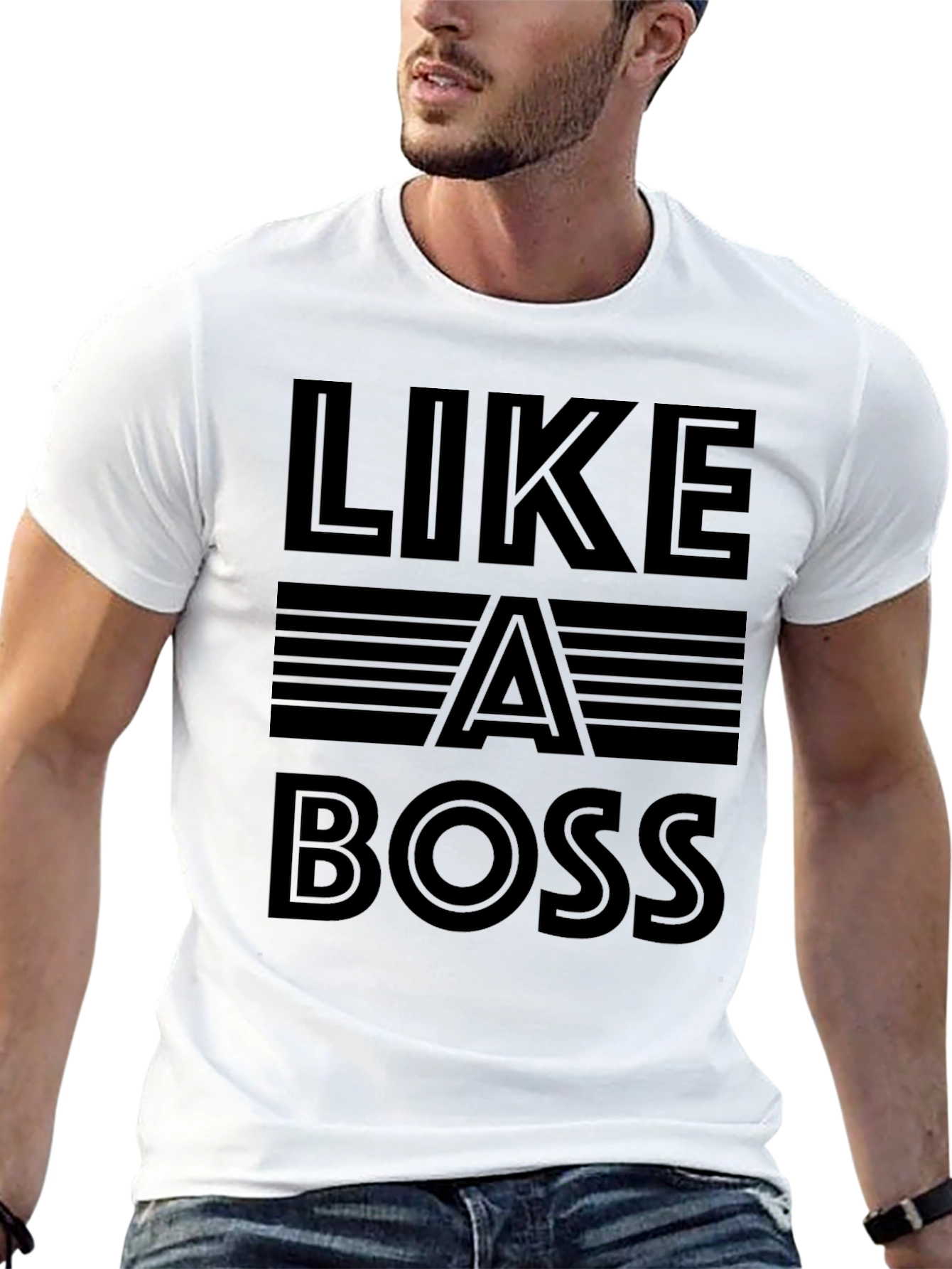 Like A Boss Graphic Black T-Shirt