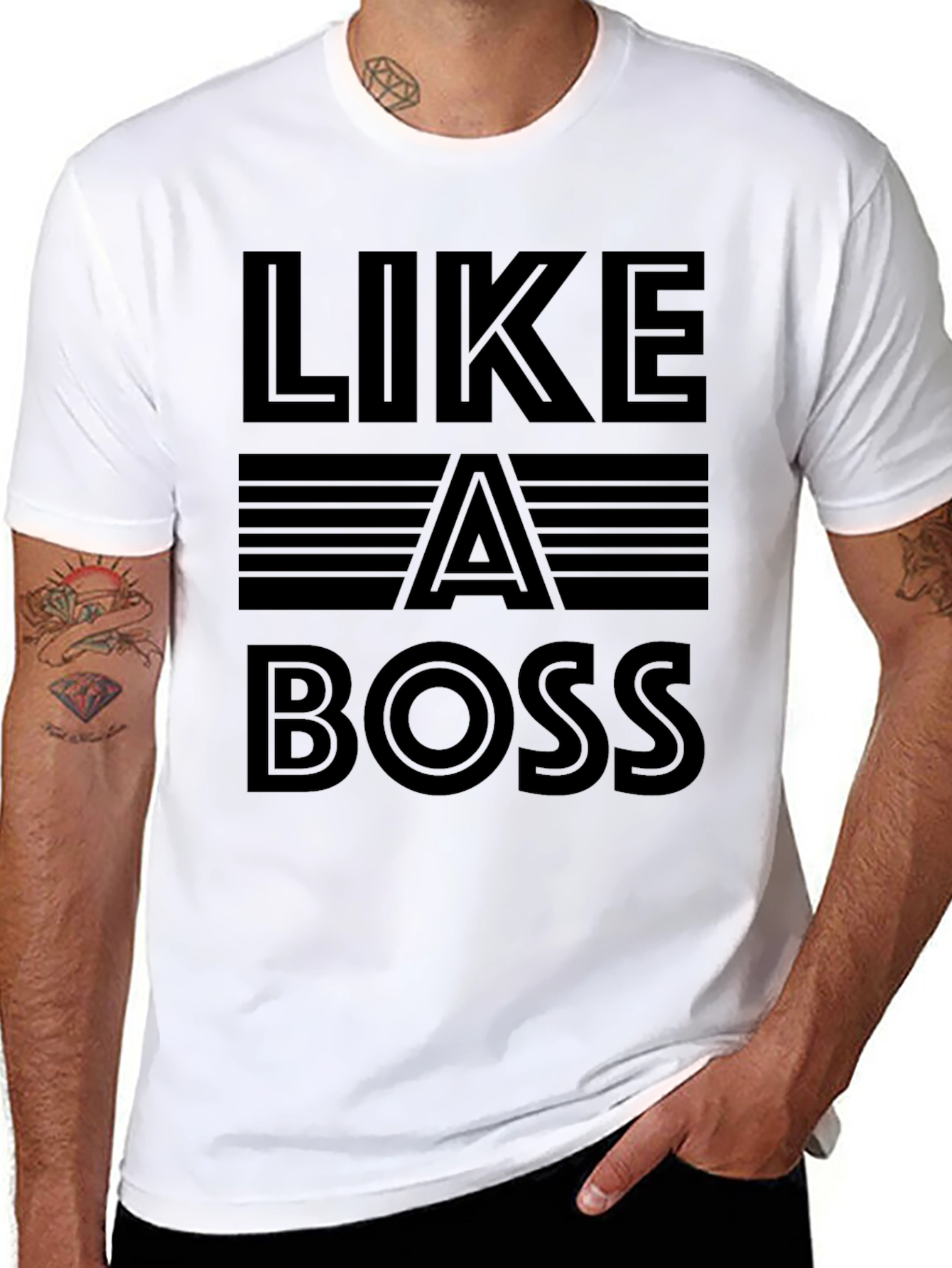 Like A Boss Graphic Black T-Shirt