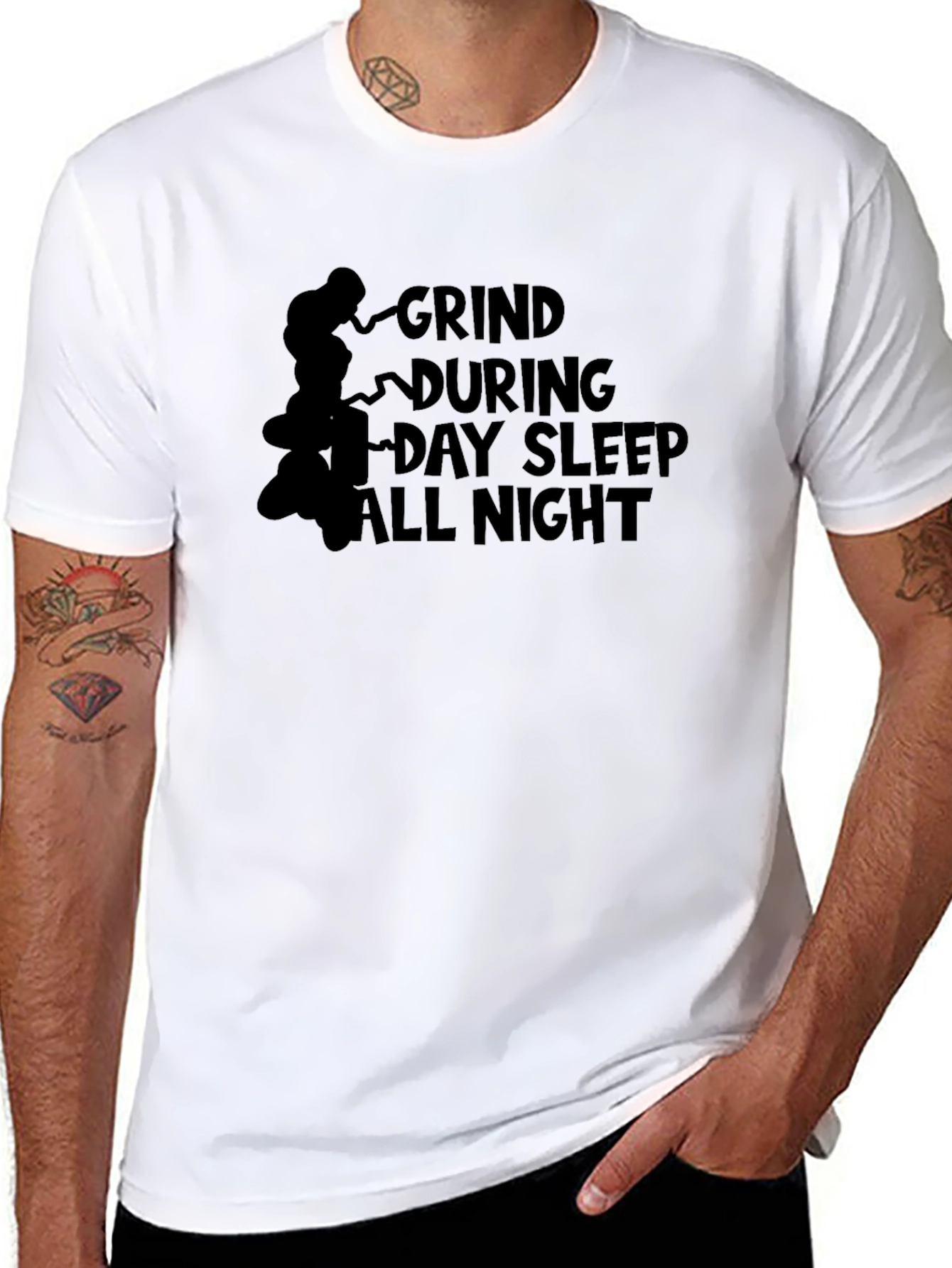 Grind During Day Sleep All Night Graphic T-Shirt