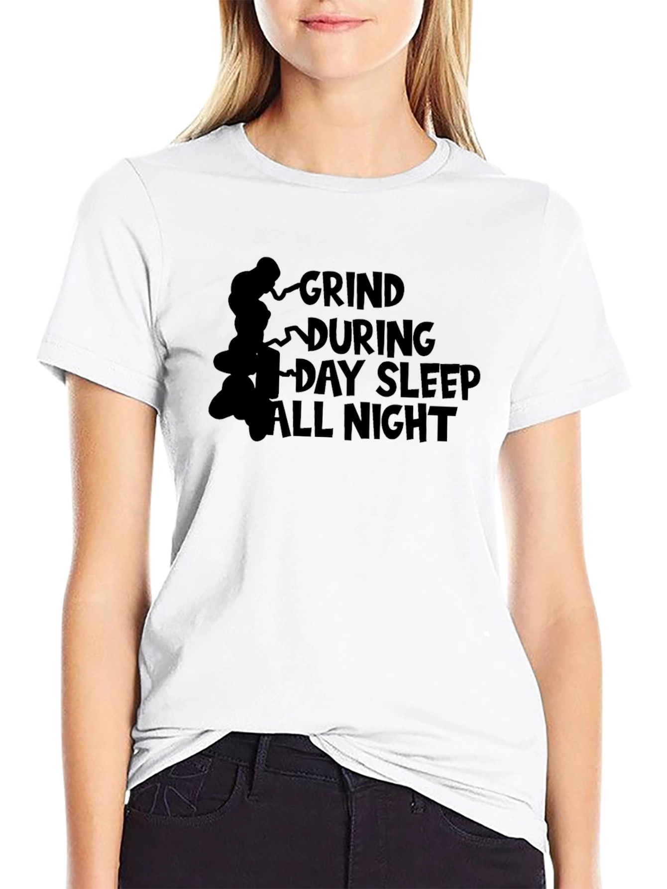 Grind During Day Sleep All Night Graphic T-Shirt
