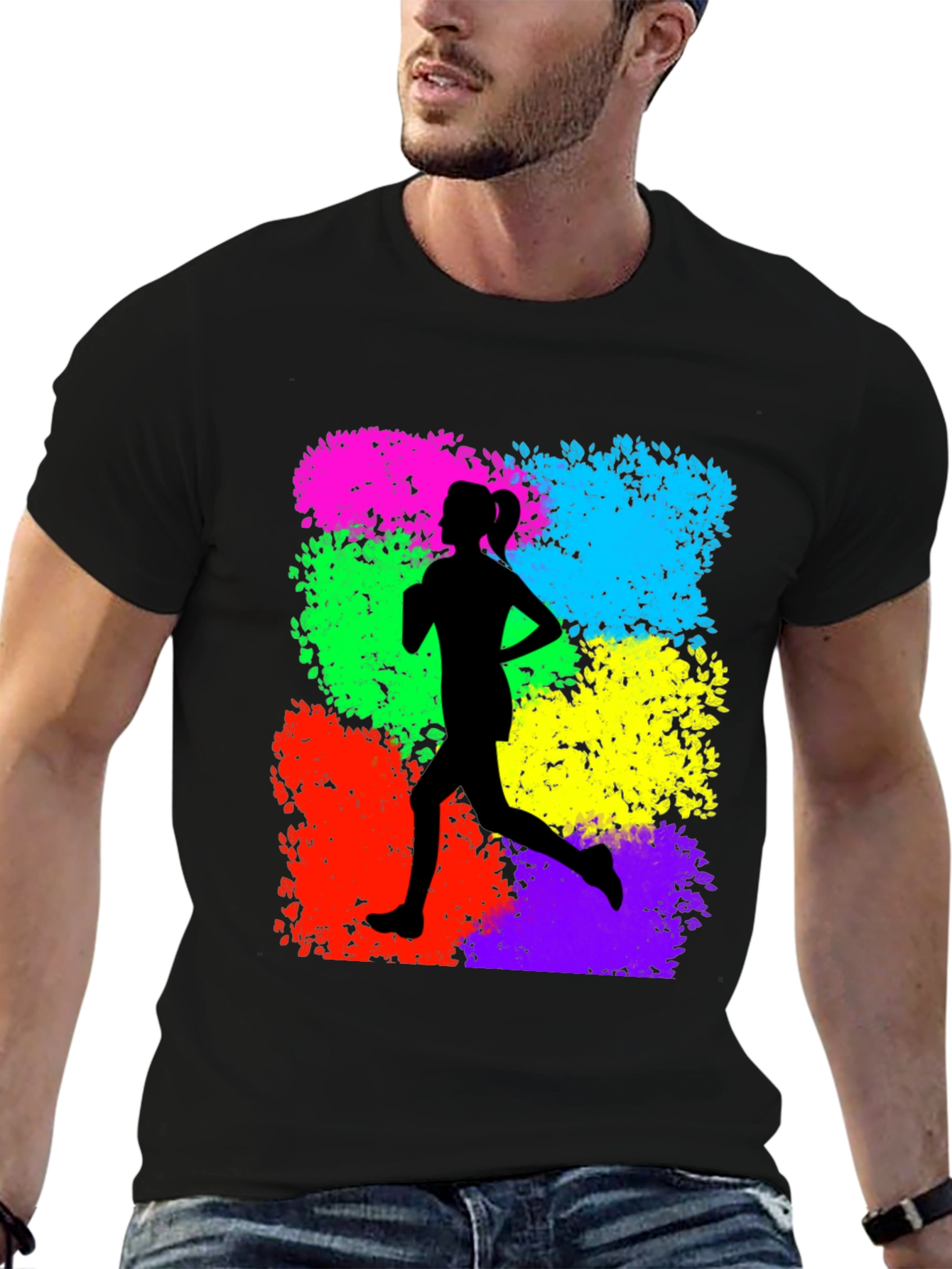 Runner Silhouette Graphic Print T-Shirt