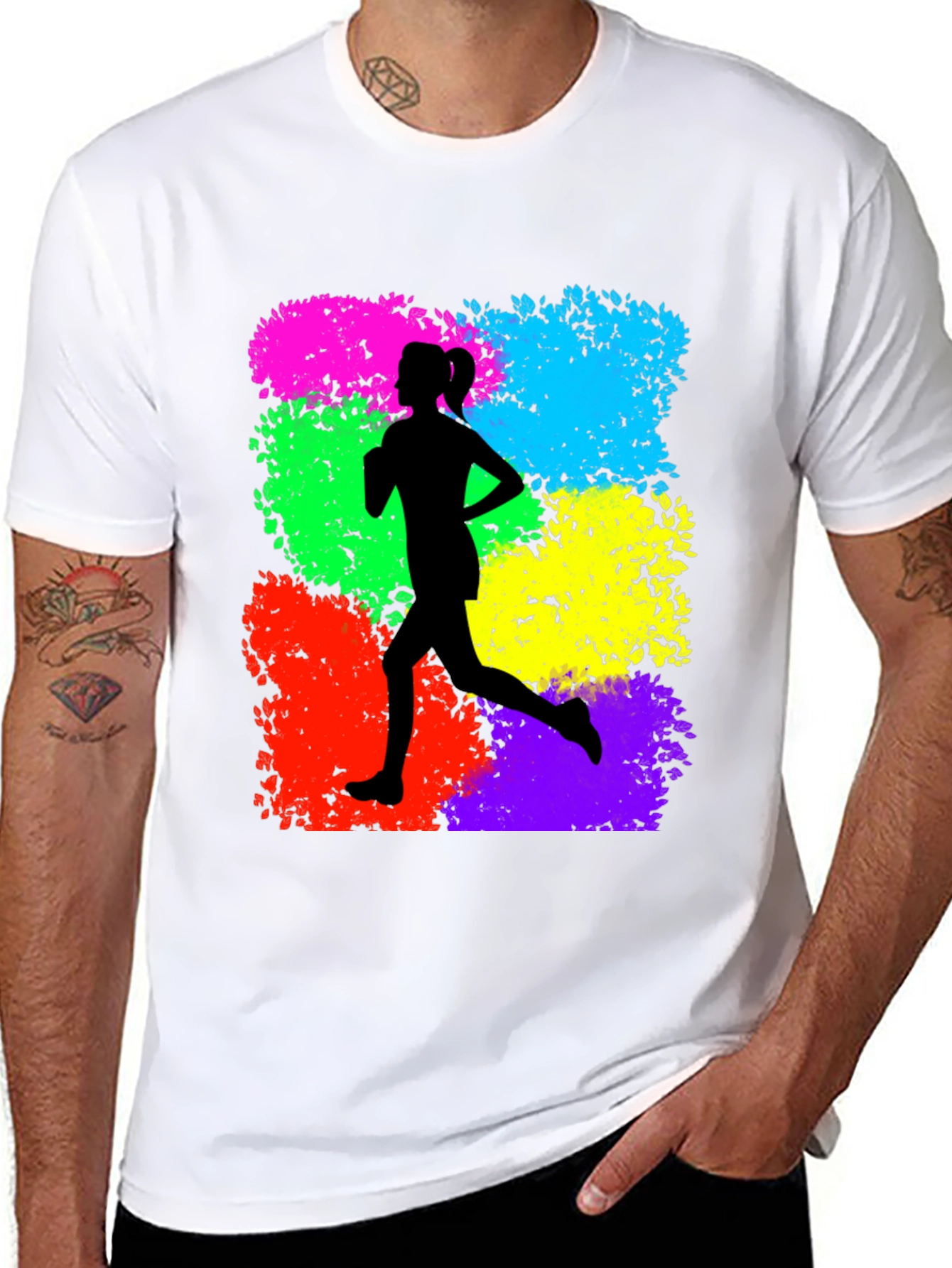 Runner Silhouette Graphic Print T-Shirt