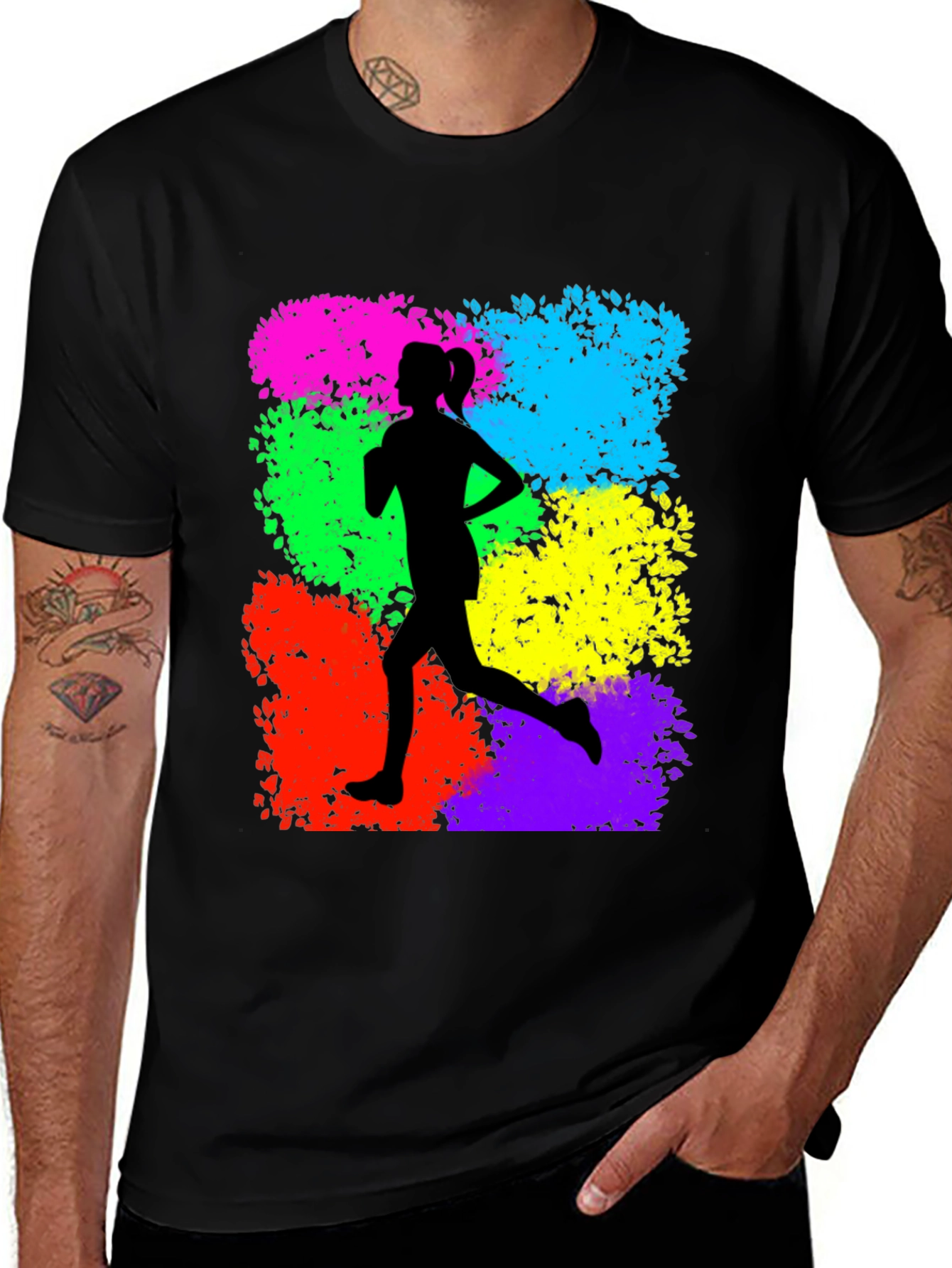 Runner Silhouette Graphic Print T-Shirt