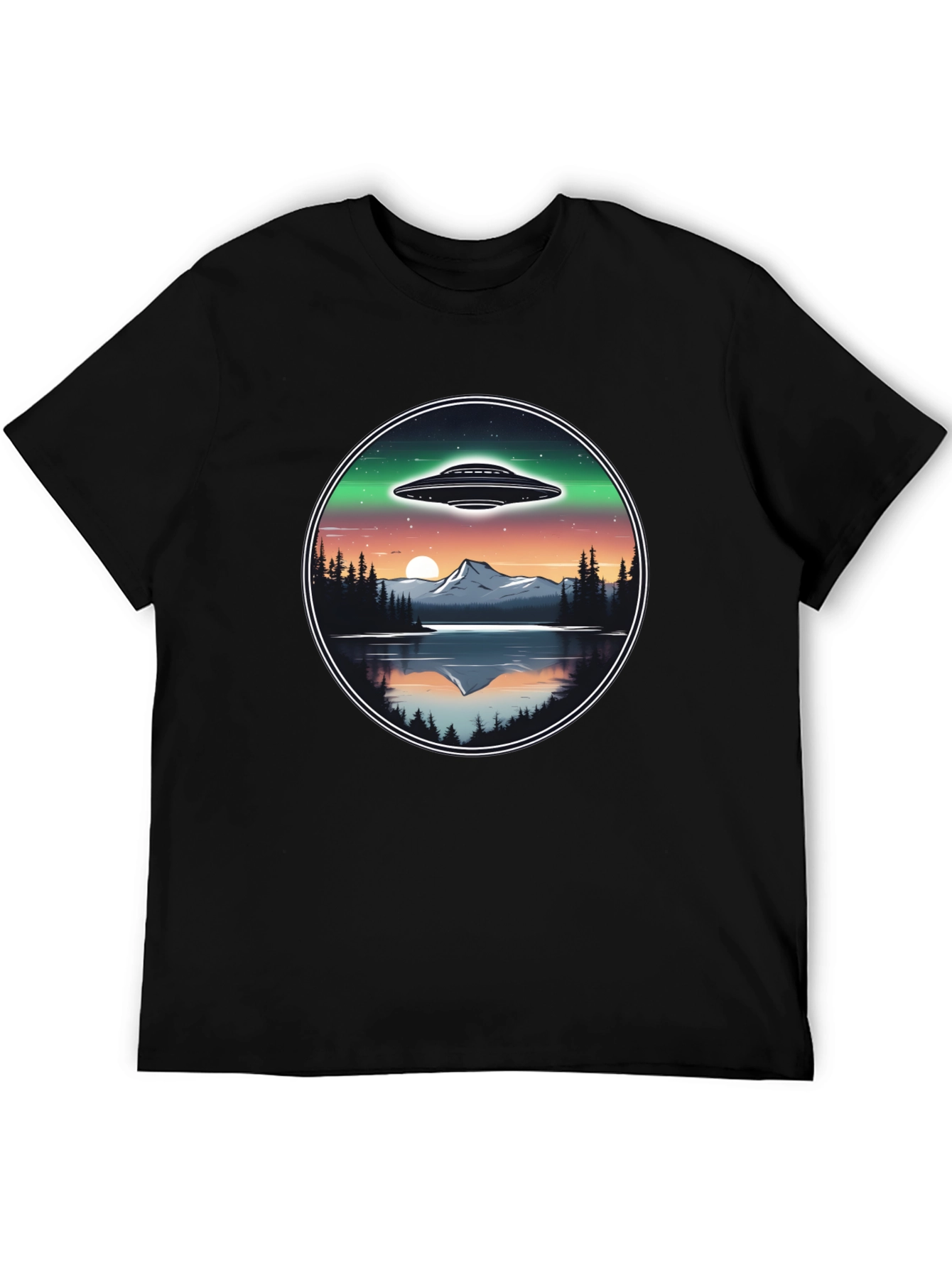UFO Landscape Graphic Tee - Black Cotton