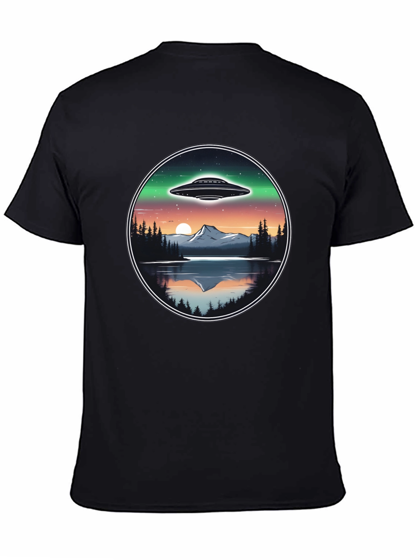 UFO Landscape Graphic Tee - Black Cotton
