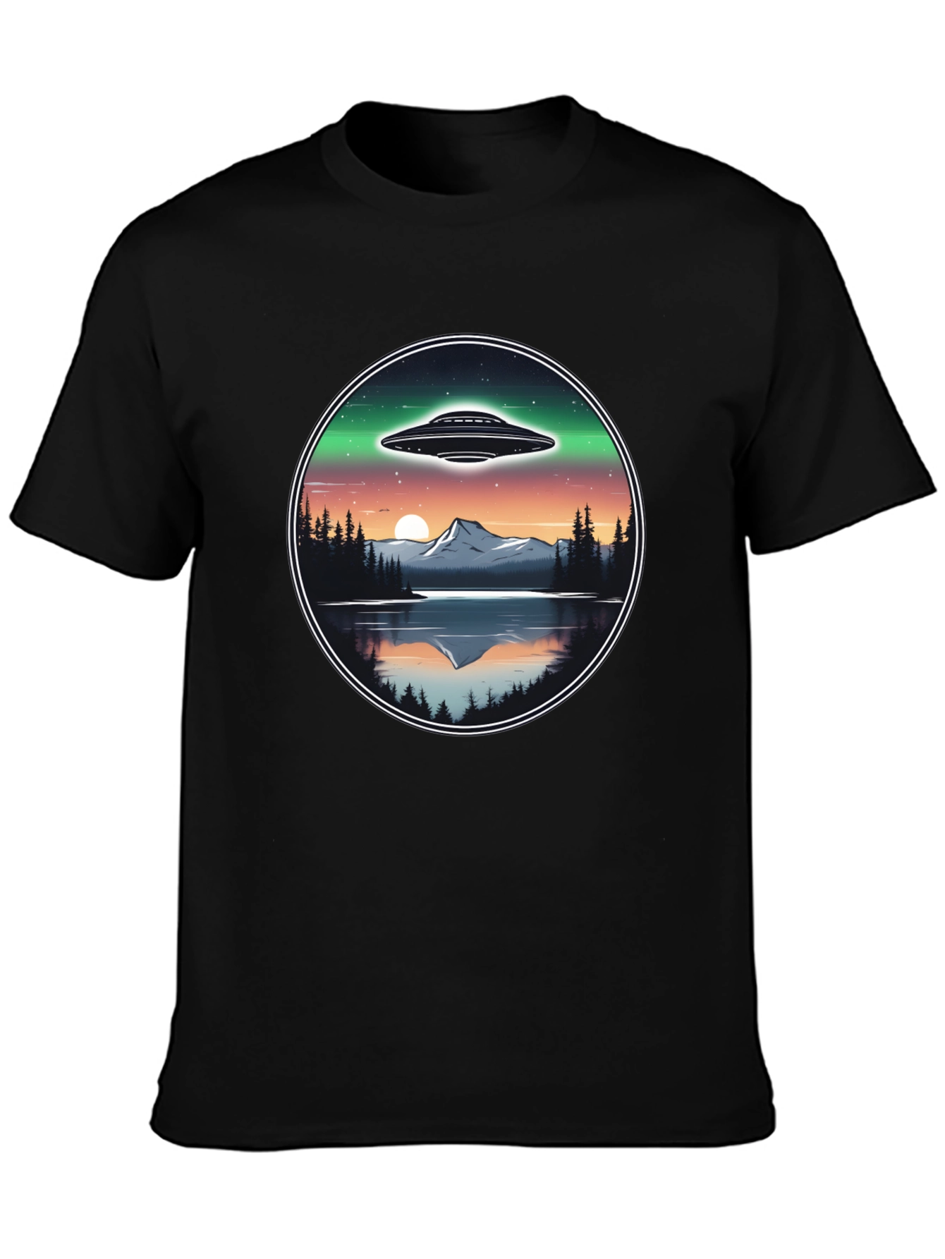 UFO Landscape Graphic Tee - Black Cotton