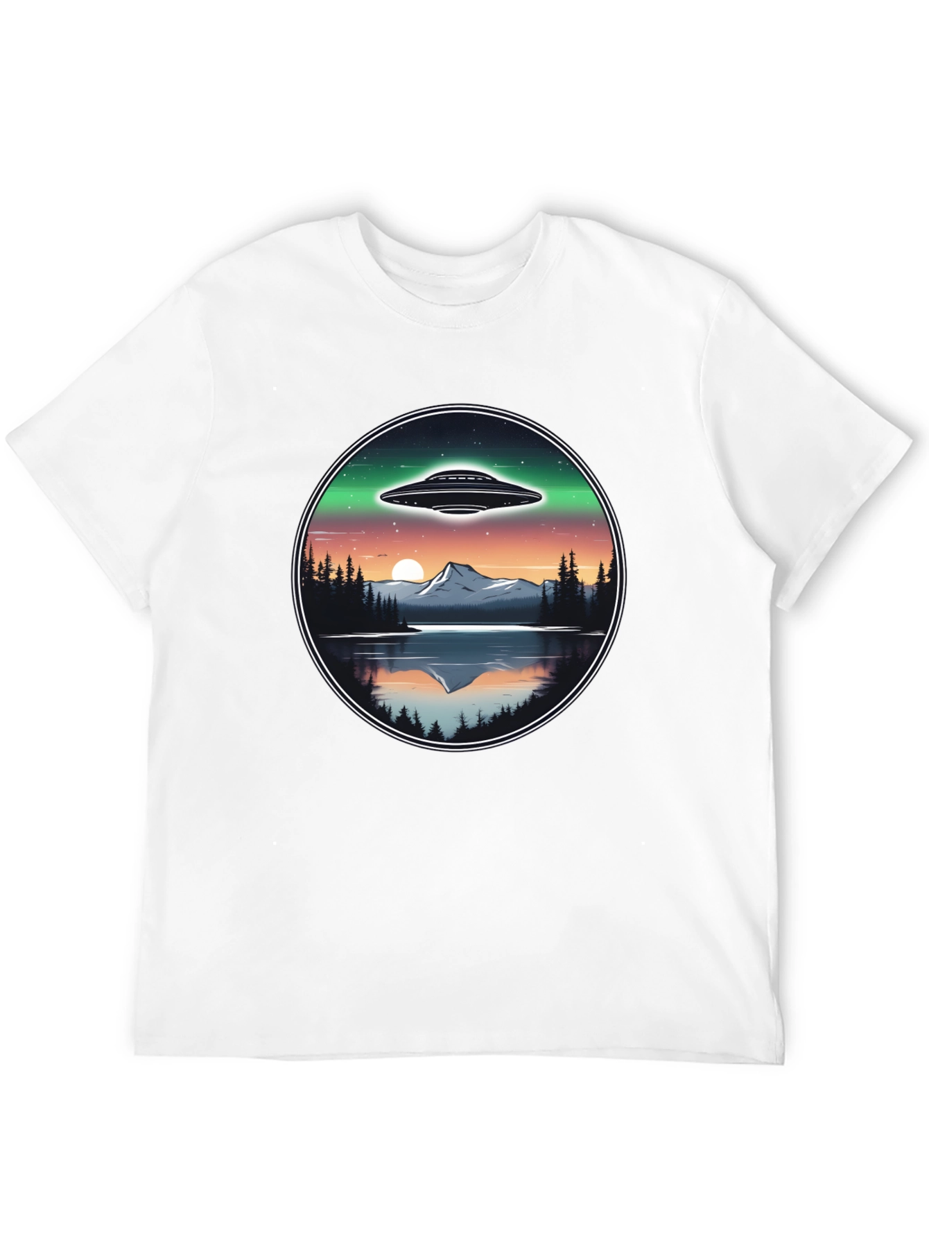UFO Landscape Graphic Tee - Black Cotton