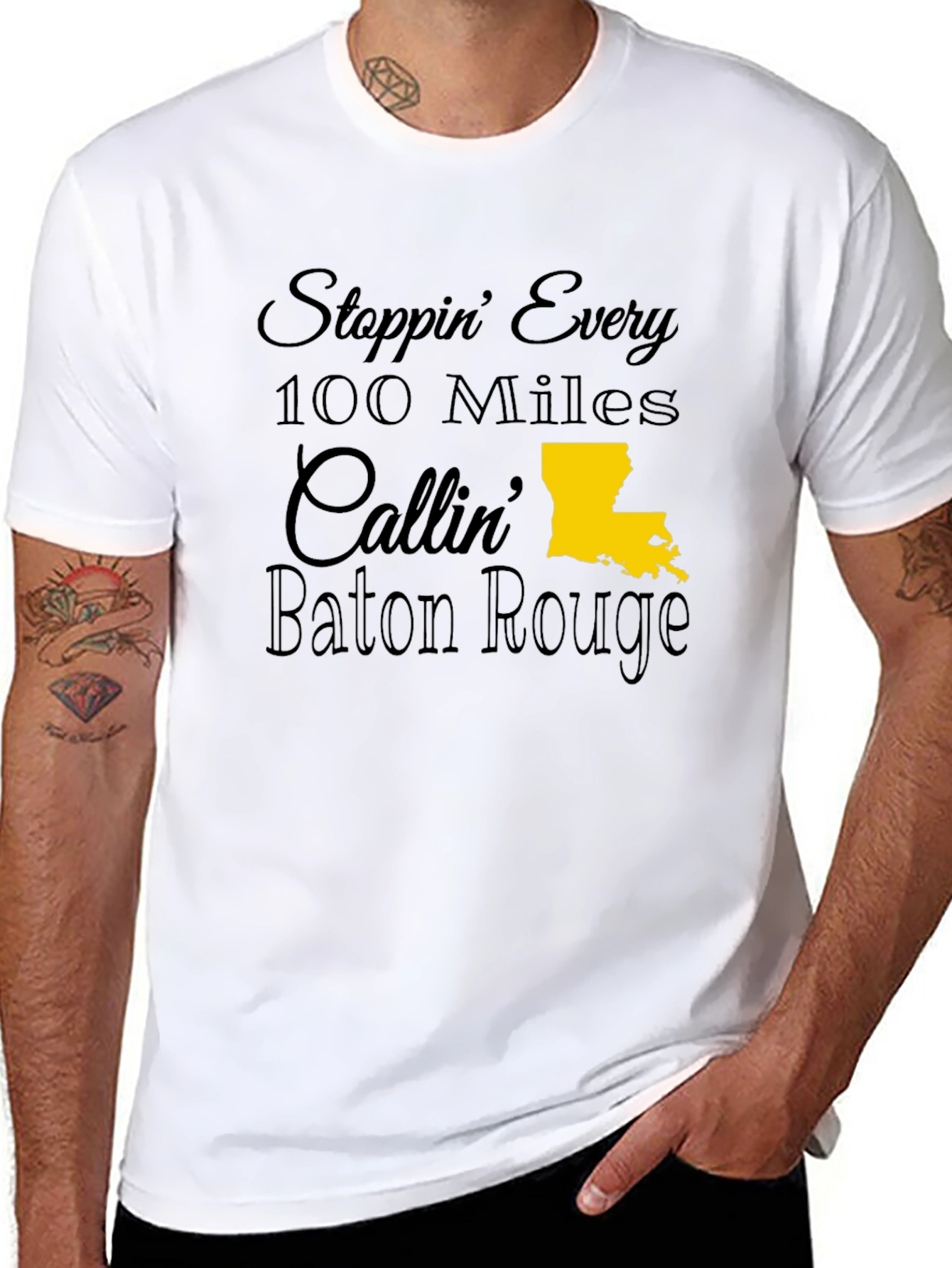 Stoppin Every 100 Miles Callin Baton Rouge Tee