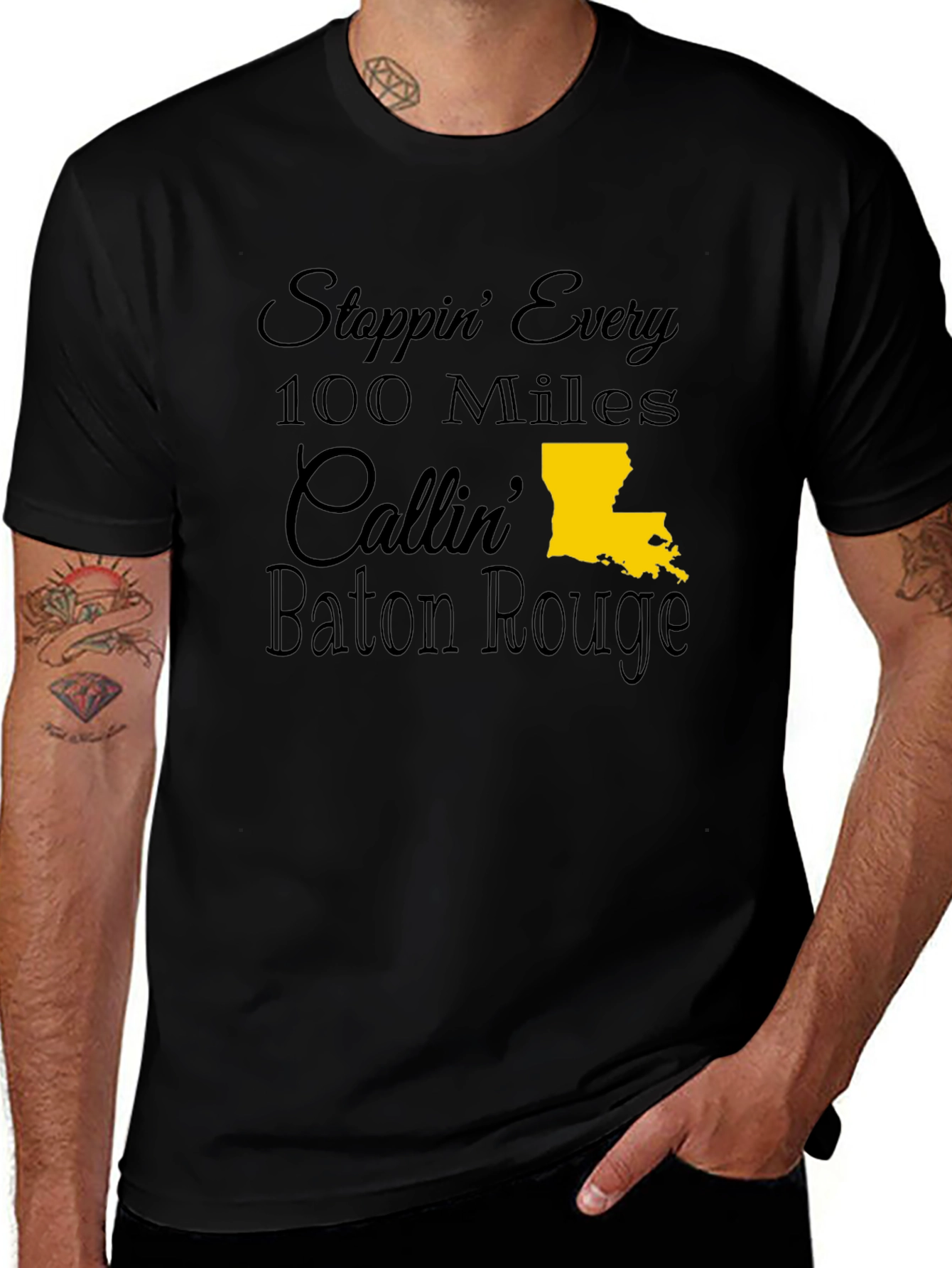 Stoppin Every 100 Miles Callin Baton Rouge Tee