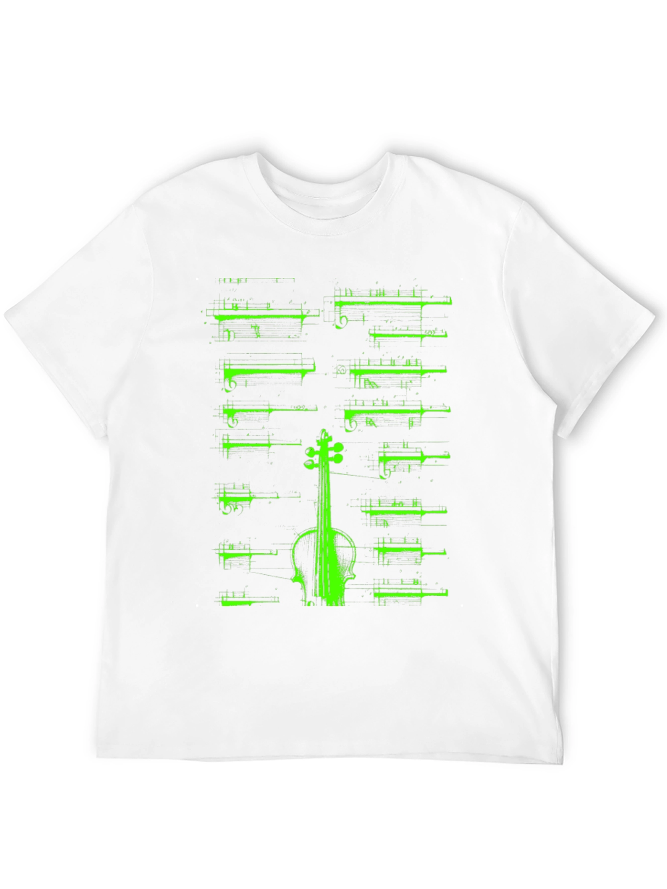 Violin Music Sheet Graphic T-Shirt - Black