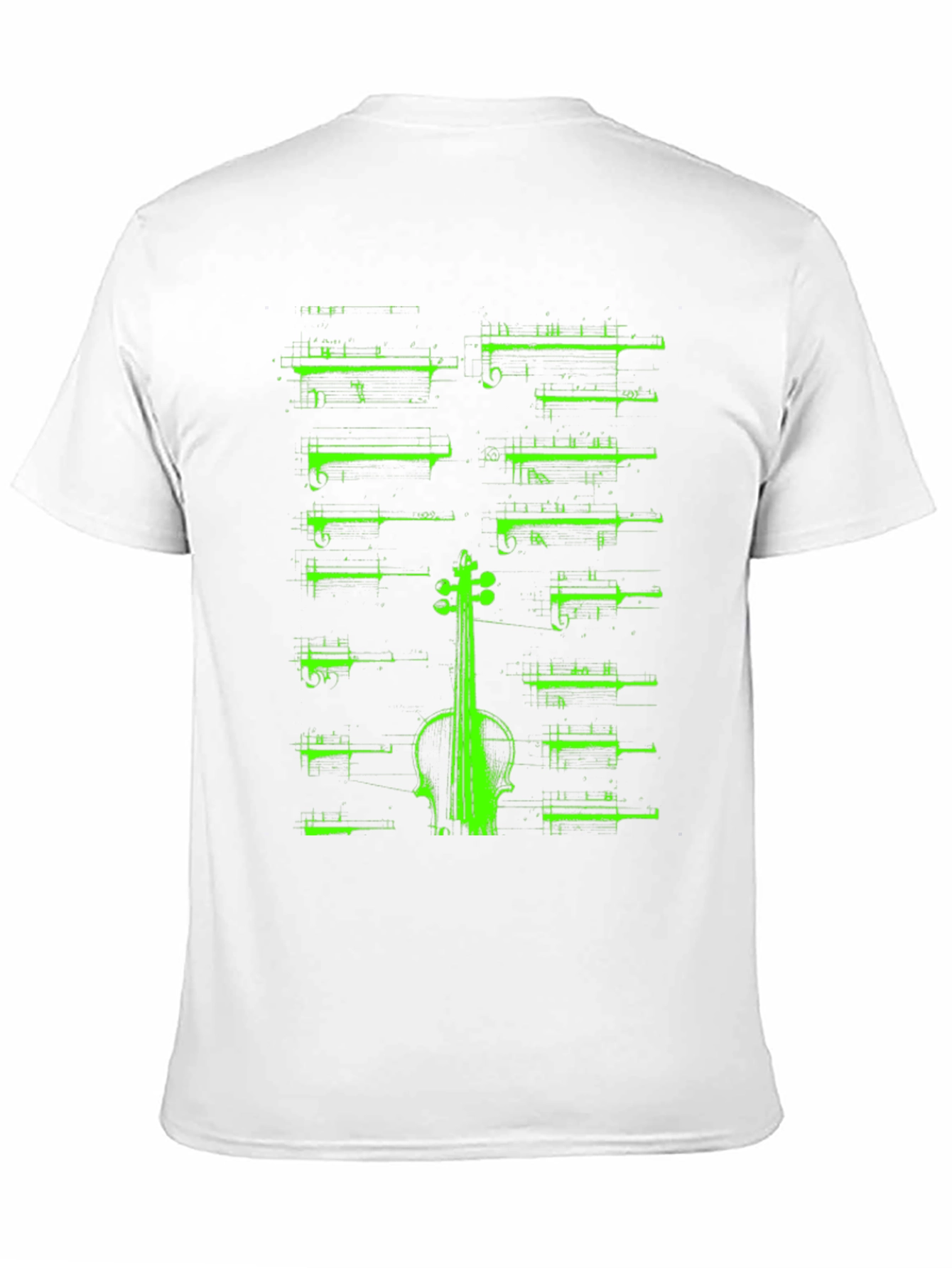 Violin Music Sheet Graphic T-Shirt - Black